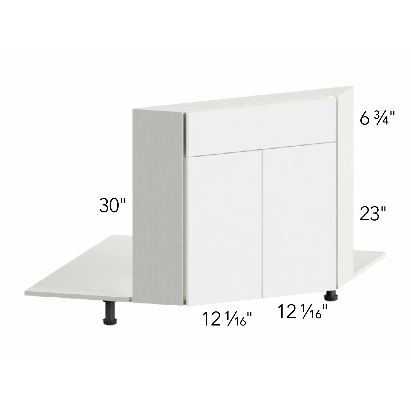 Illume® Tuscany Blanco 37"W x 30"H x 5.5"D Desk Base Cabinet (DSF42)