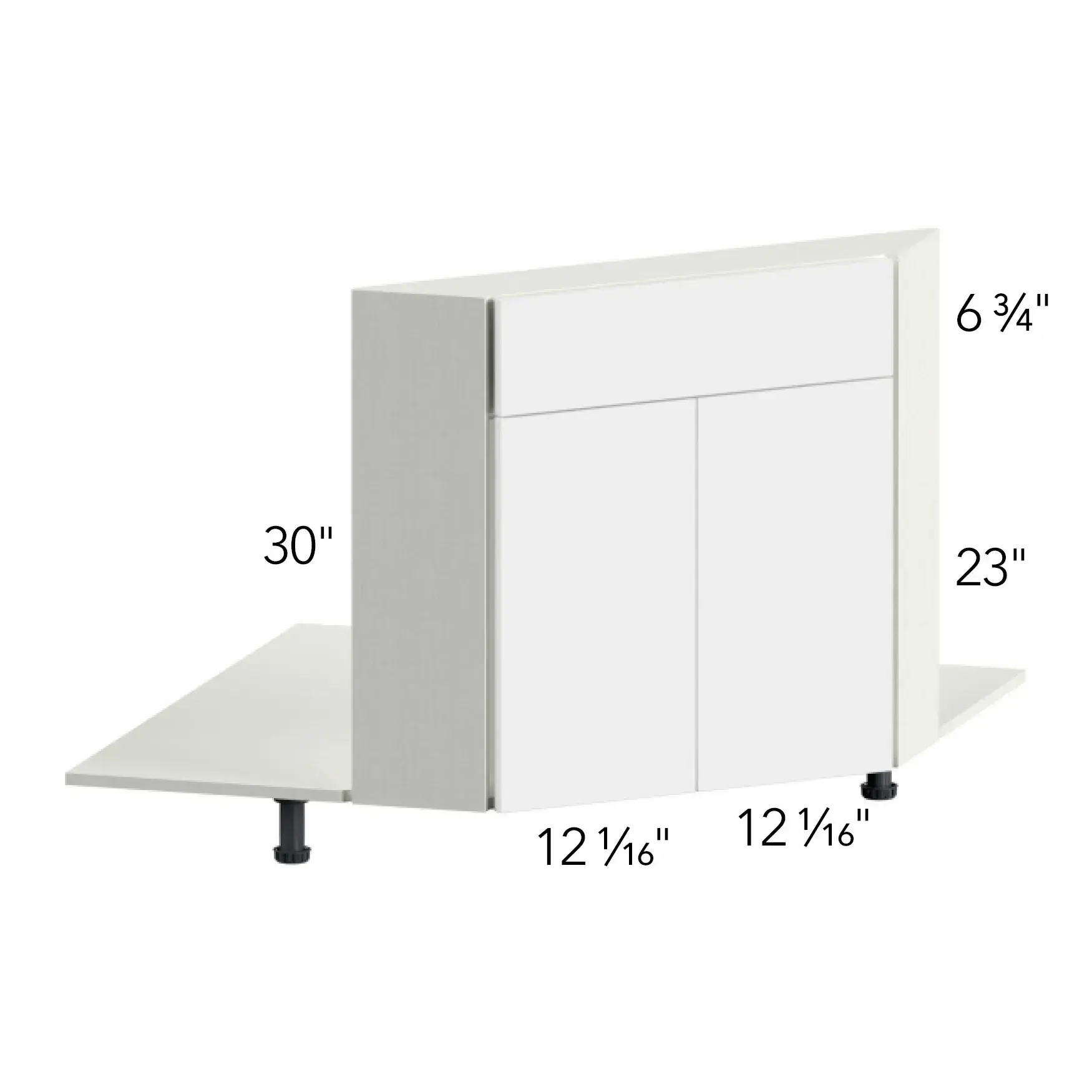 Illume® Tuscany Blanco 37"W x 30"H x 5.5"D Desk Base Cabinet (DSF42)