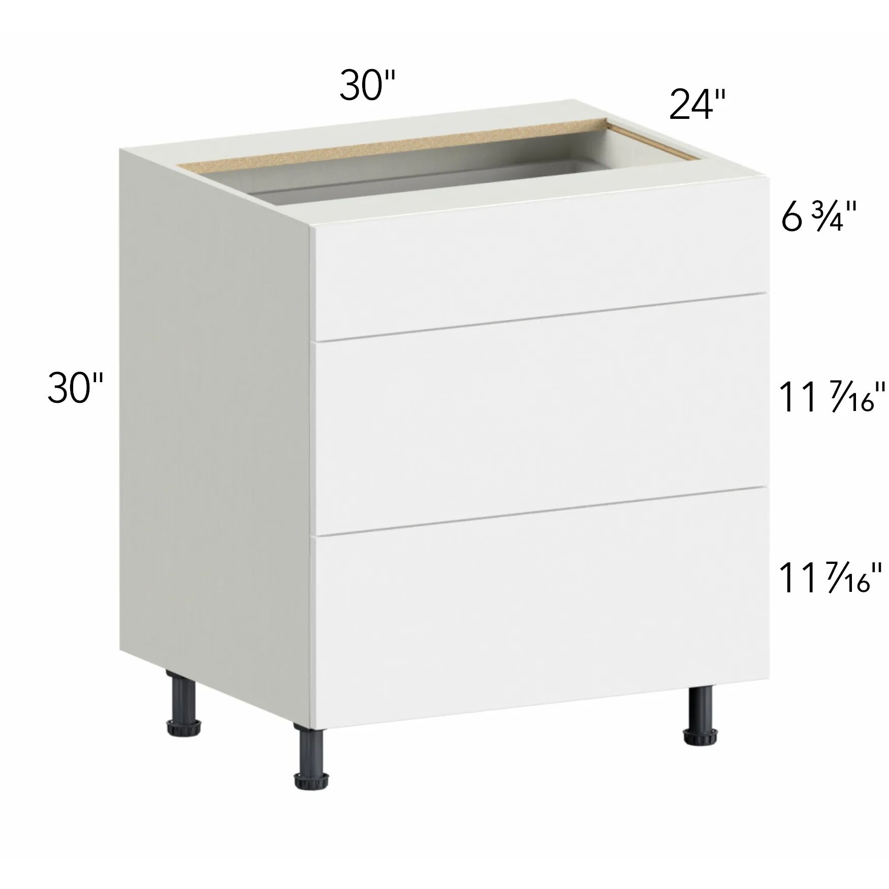 Illume® Tuscany Ida 2 30"W x 30"H x 24"D Drawer Base Cabinet (DB30-3)