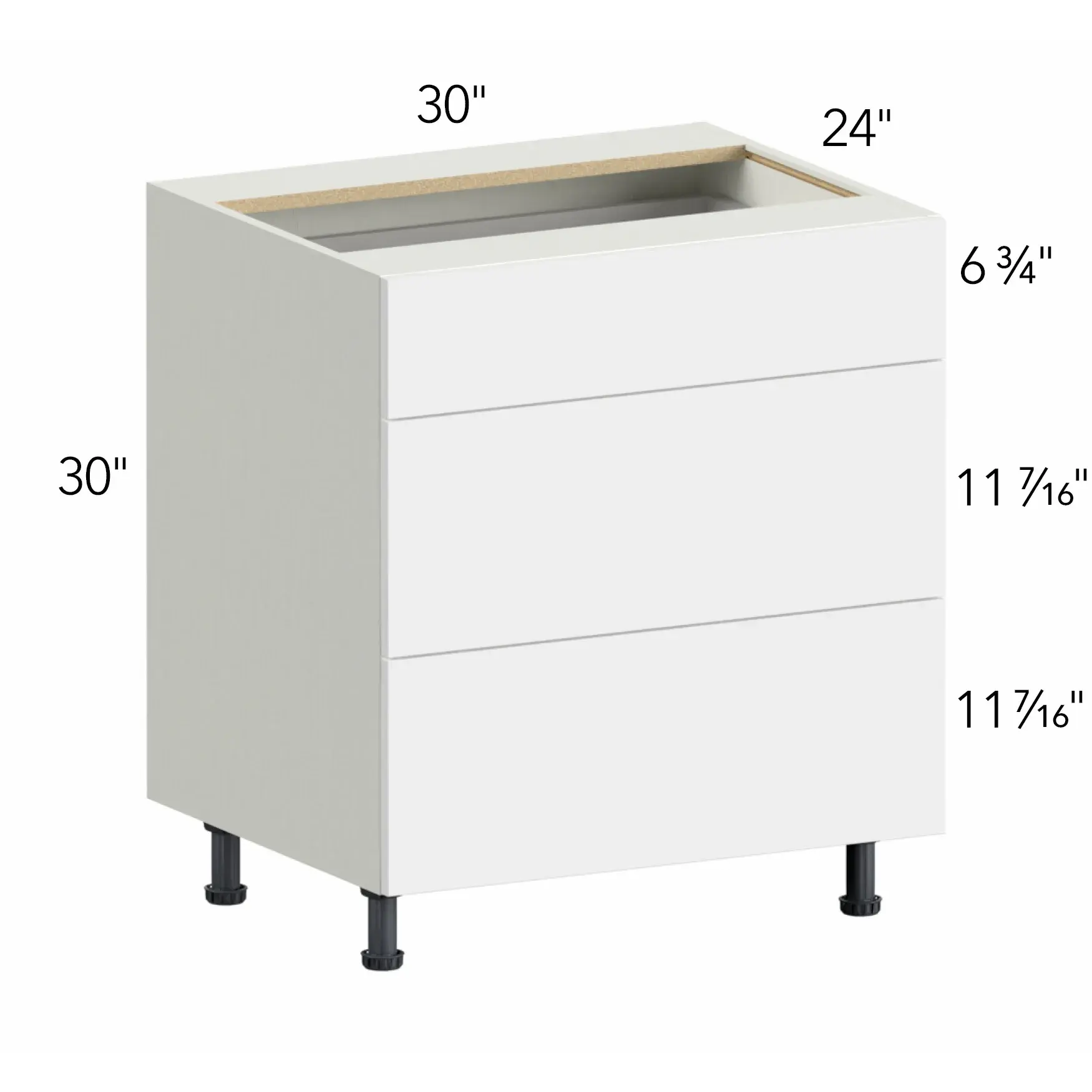 Illume® Tuscany Ida 2 30"W x 30"H x 24"D Drawer Base Cabinet (DB30-3)