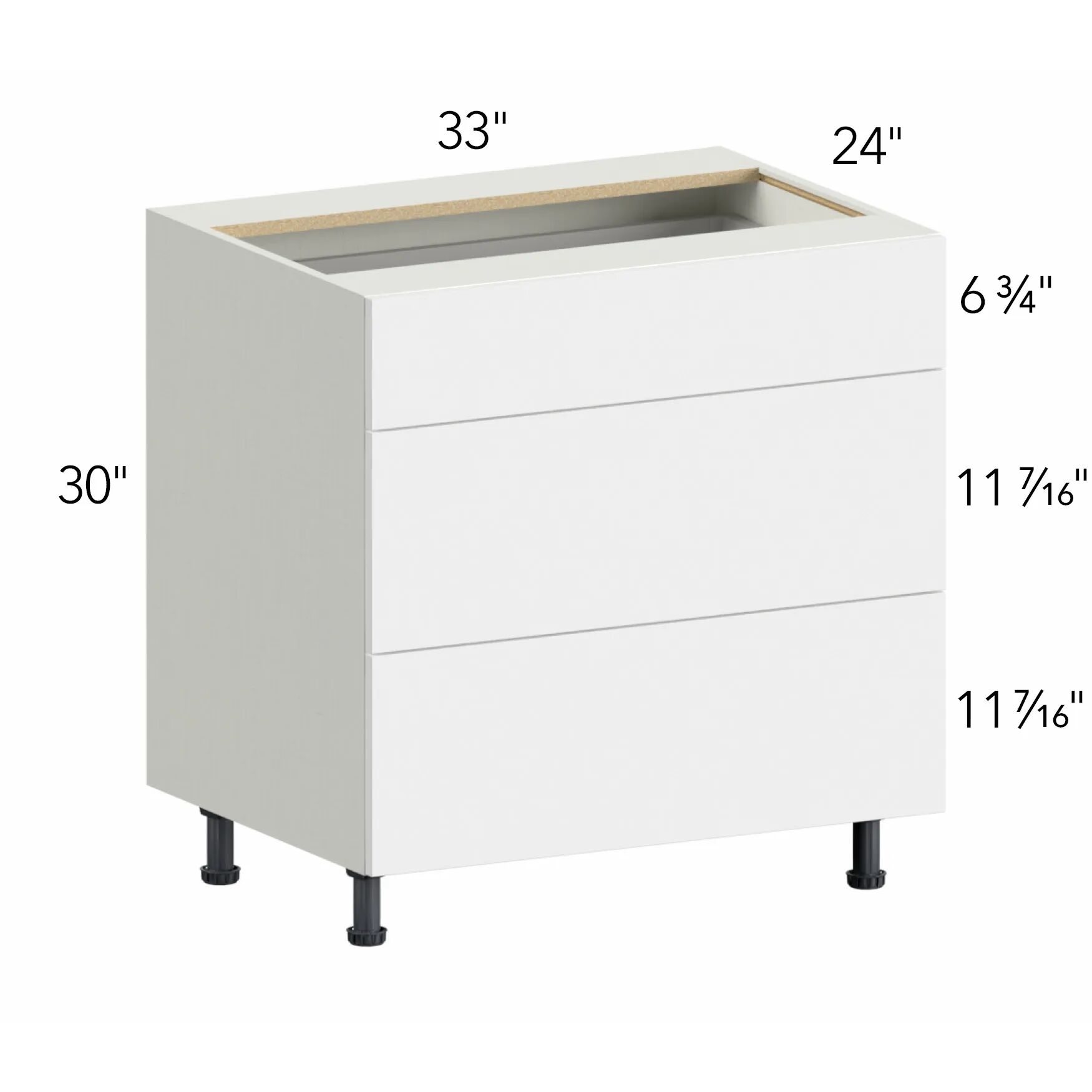 Illume® Tuscany Ida 2 33"W x 30"H x 24"D Drawer Base Cabinet (DB33-3)