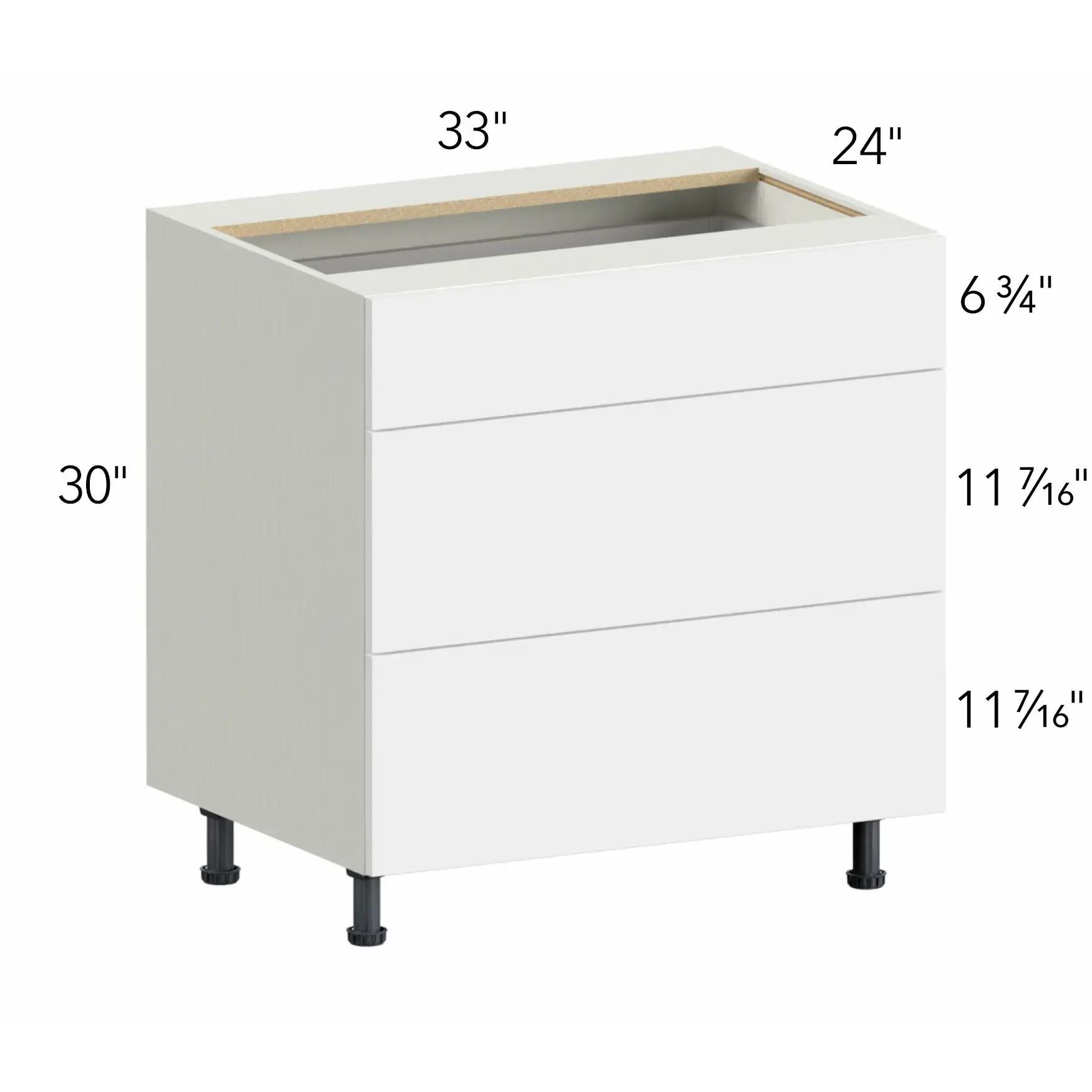 Illume® Tuscany Ida 2 33"W x 30"H x 24"D Drawer Base Cabinet (DB33-3)