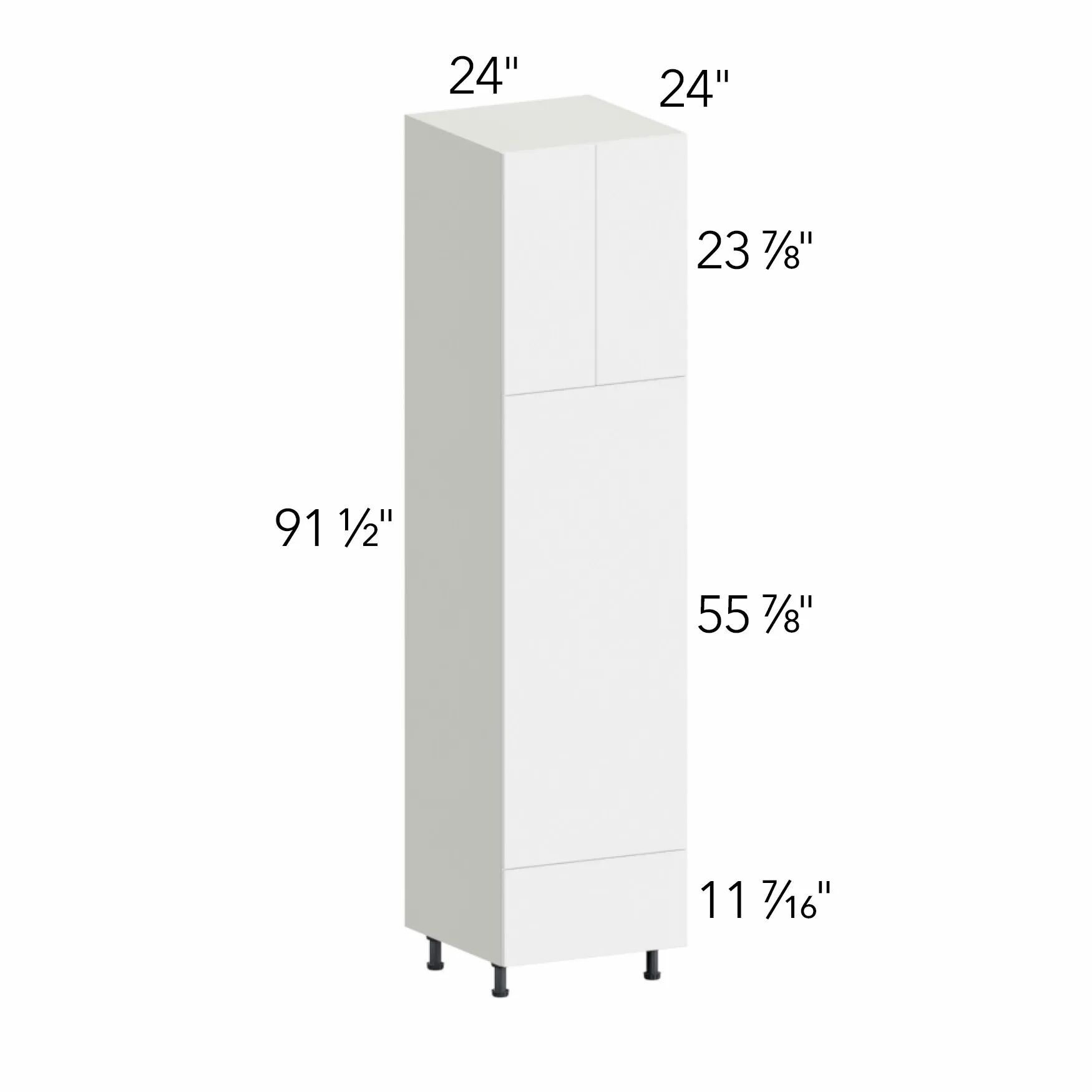 Ovela® Tuscany Blanco 24"W x 91.5"H x 24"D Oven Cabinet (OC2496D)