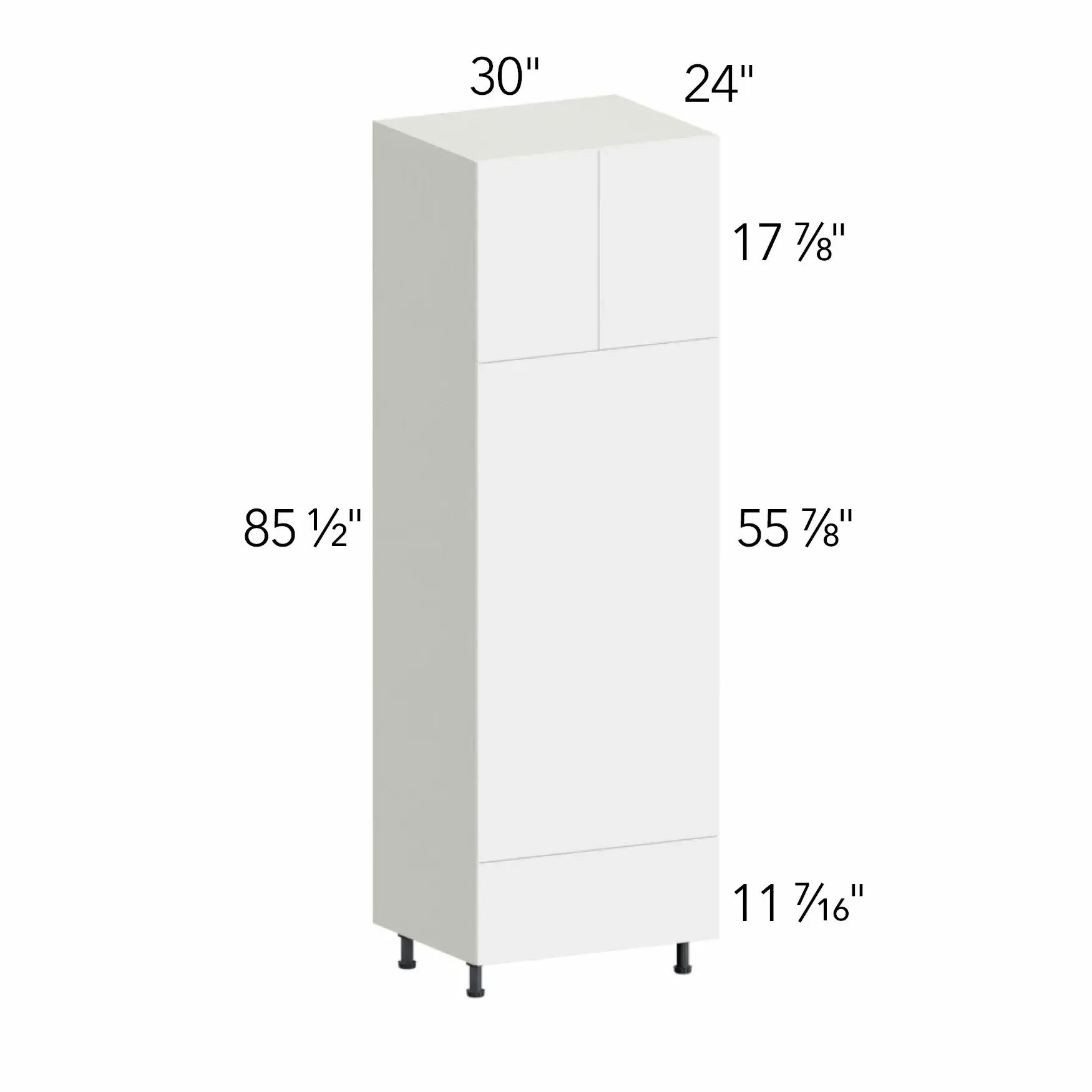 Ovela® Tuscany Blanco 30"W x 85.5"H x 24"D Oven Cabinet (OC3090D)