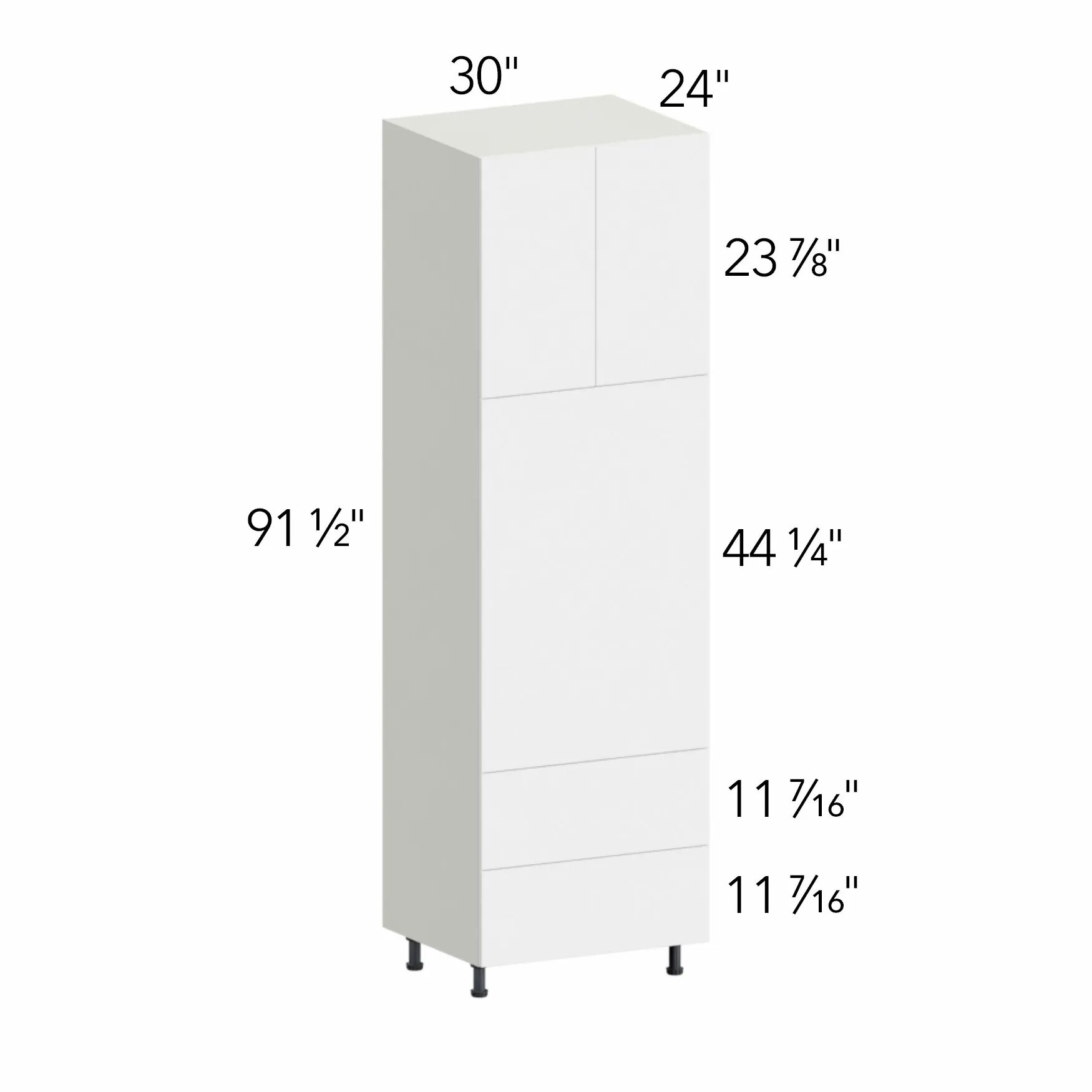 Ovela® Tuscany Blanco 30"W x 91.5"H x 24"D Oven Cabinet (OC3096C)