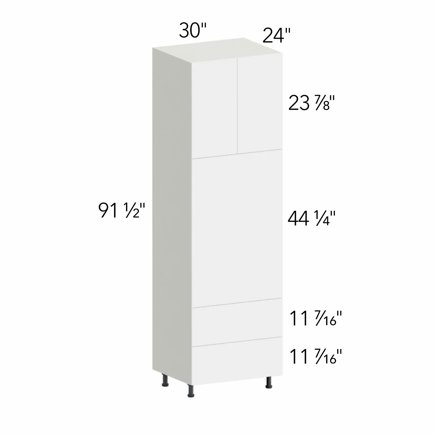 Ovela® Tuscany Blanco 30"W x 91.5"H x 24"D Oven Cabinet (OC3096C)