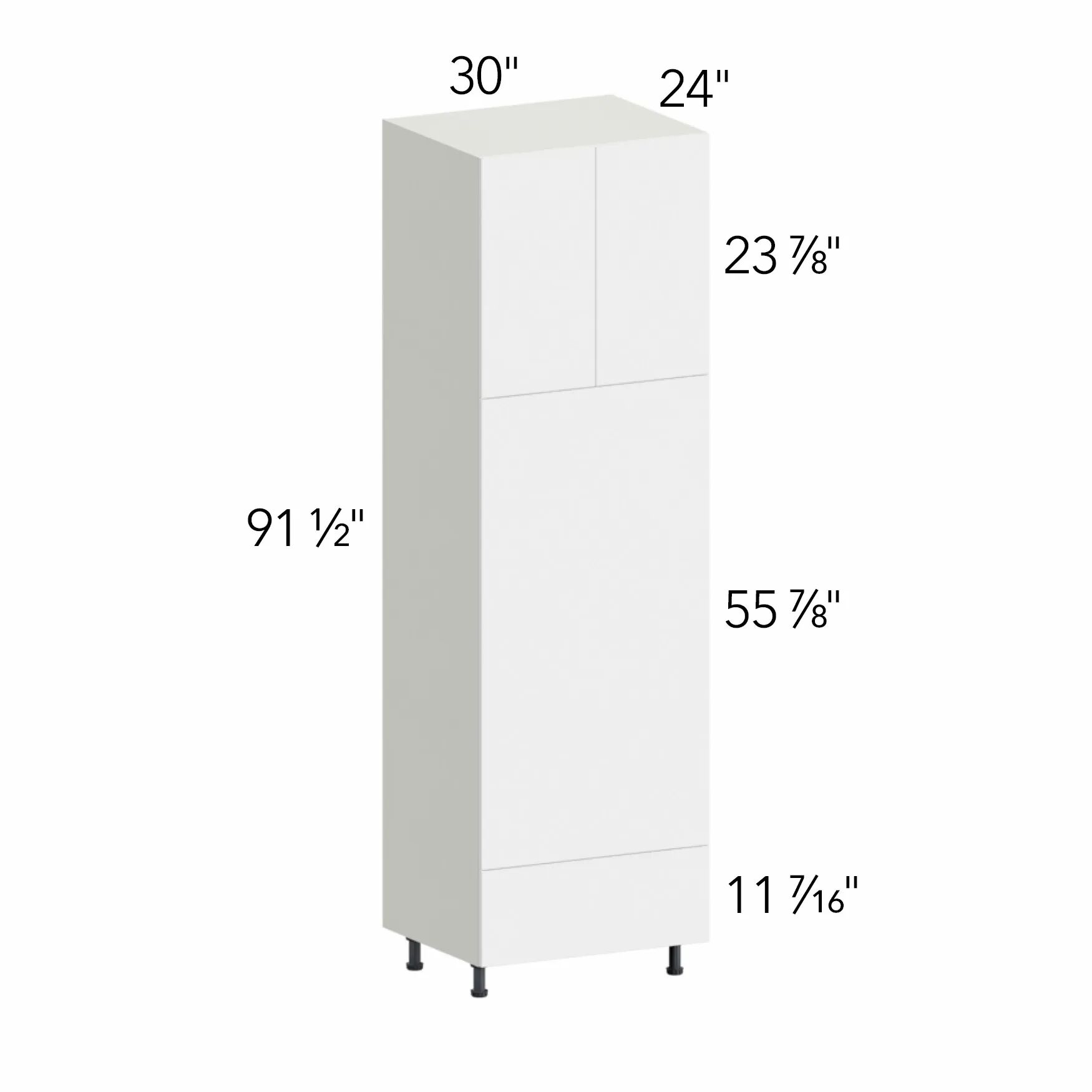 Ovela® Tuscany Blanco 30"W x 91.5"H x 24"D Oven Cabinet (OC3096D)