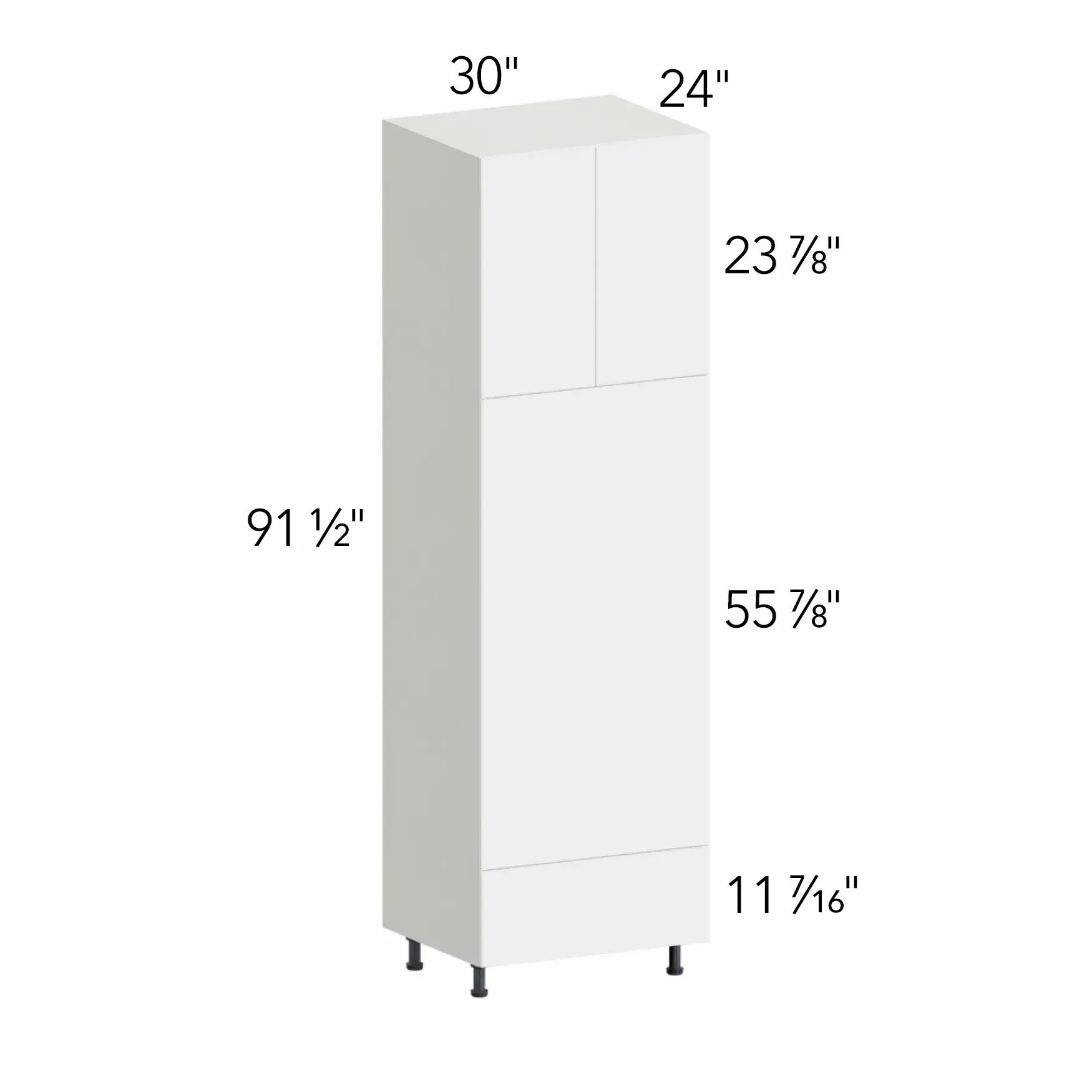 Ovela® Tuscany Blanco 30"W x 91.5"H x 24"D Oven Cabinet (OC3096D)