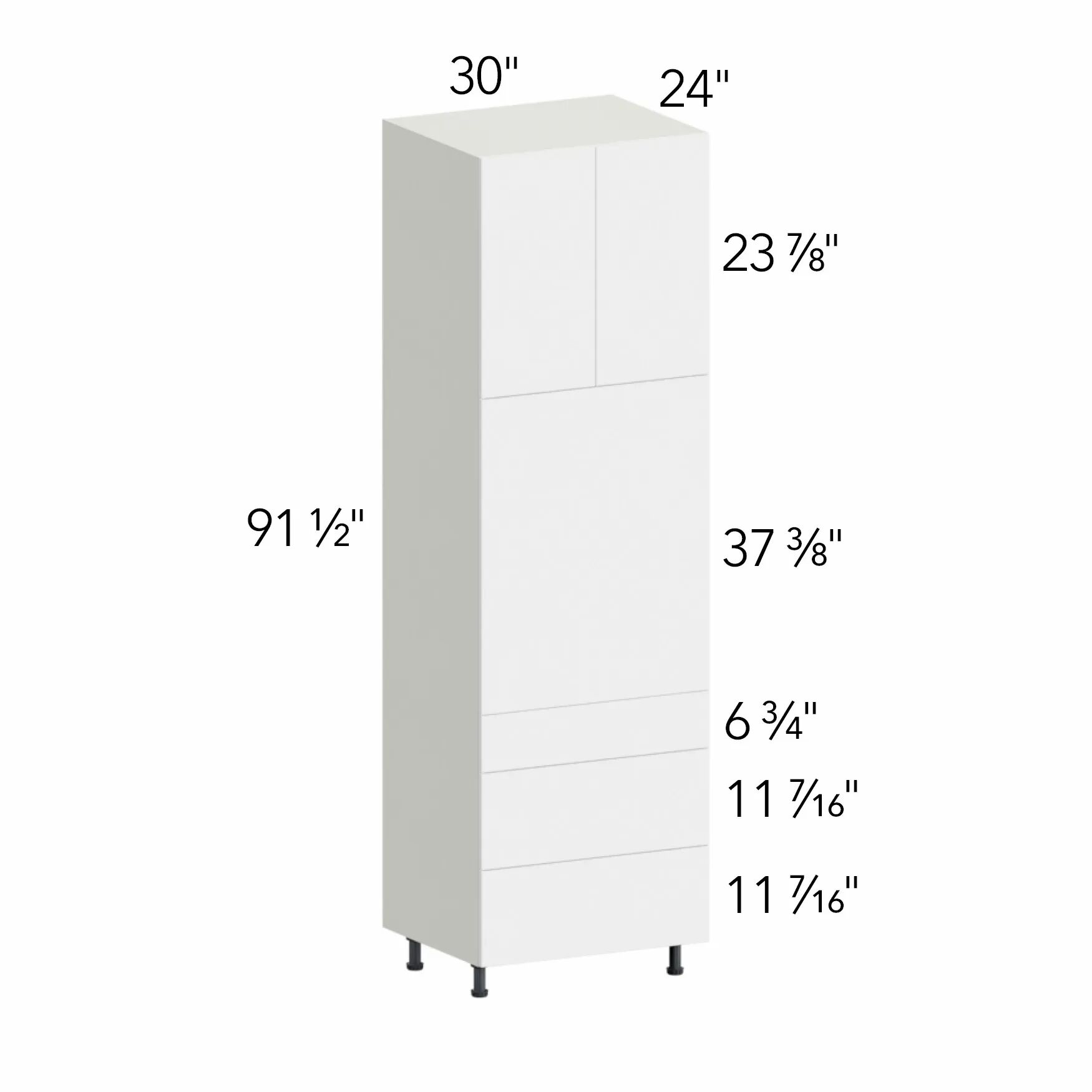 Illume® Tuscany Ida 2 30"W x 91.5"H x 24"D Oven Cabinet (OC3096S-3)