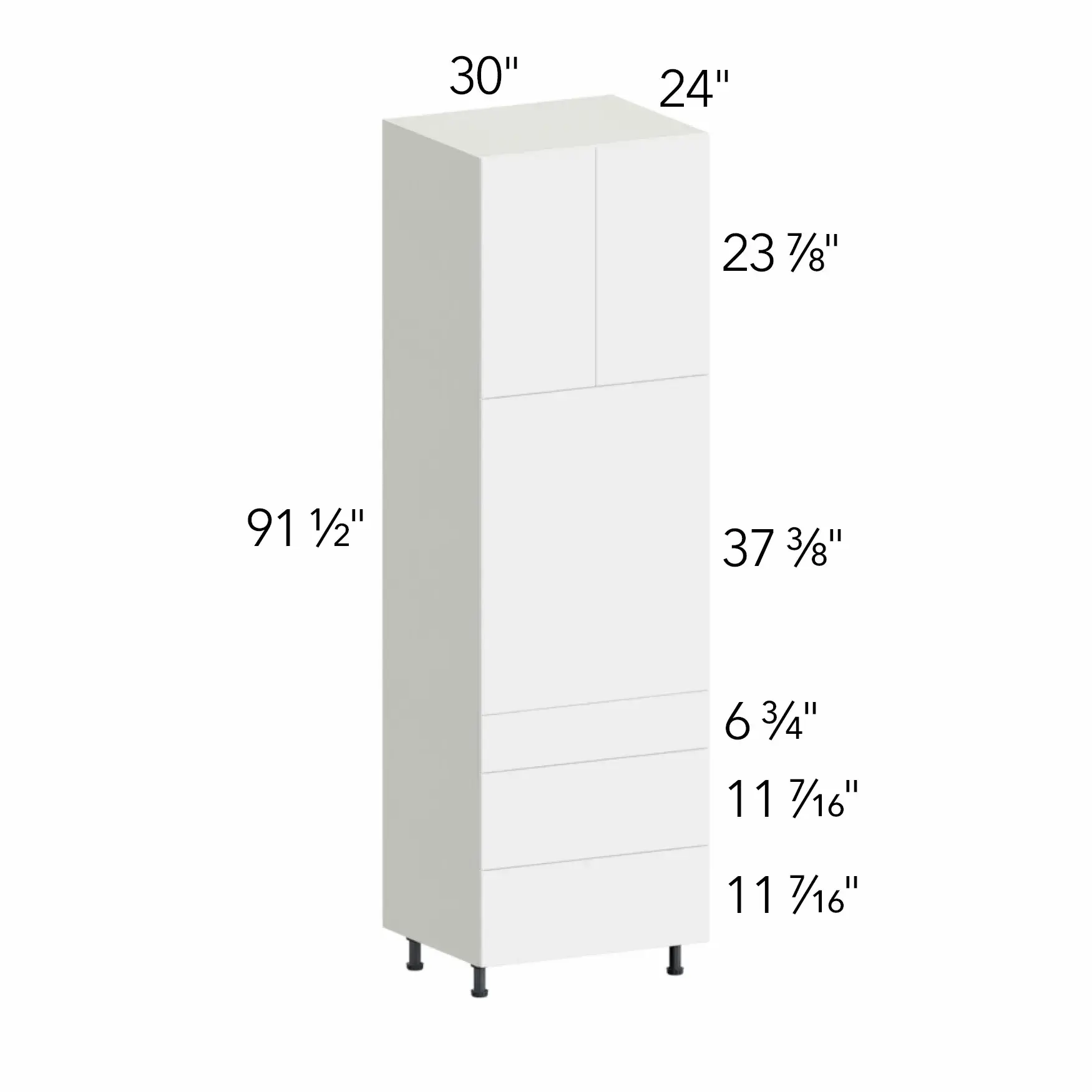 Illume® Tuscany Ida 2 30"W x 91.5"H x 24"D Oven Cabinet (OC3096S-3)