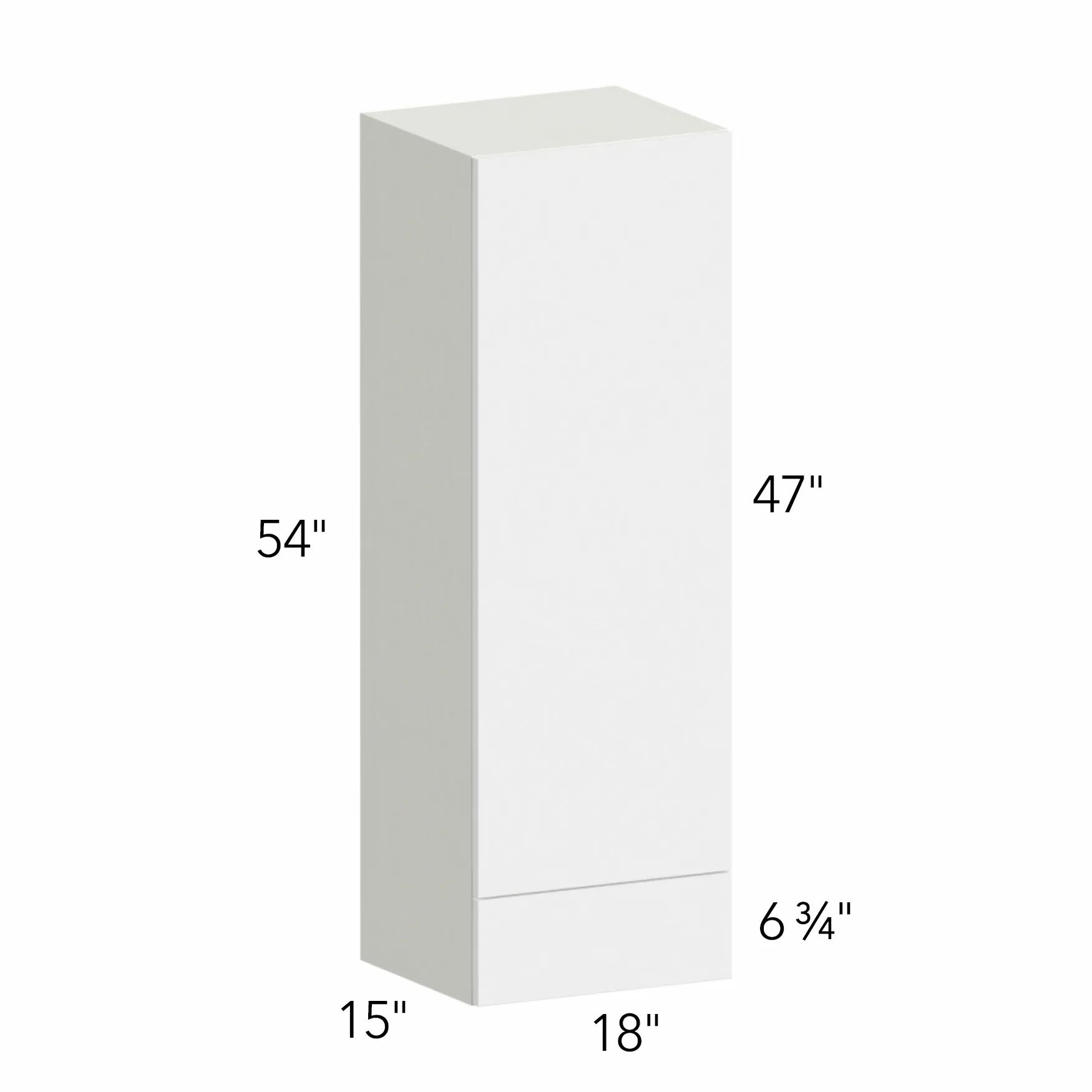 Ovela® Tuscany Blanco 18"W x 54"H x 15"D Wall Cabinet with Drawers (WD1854)