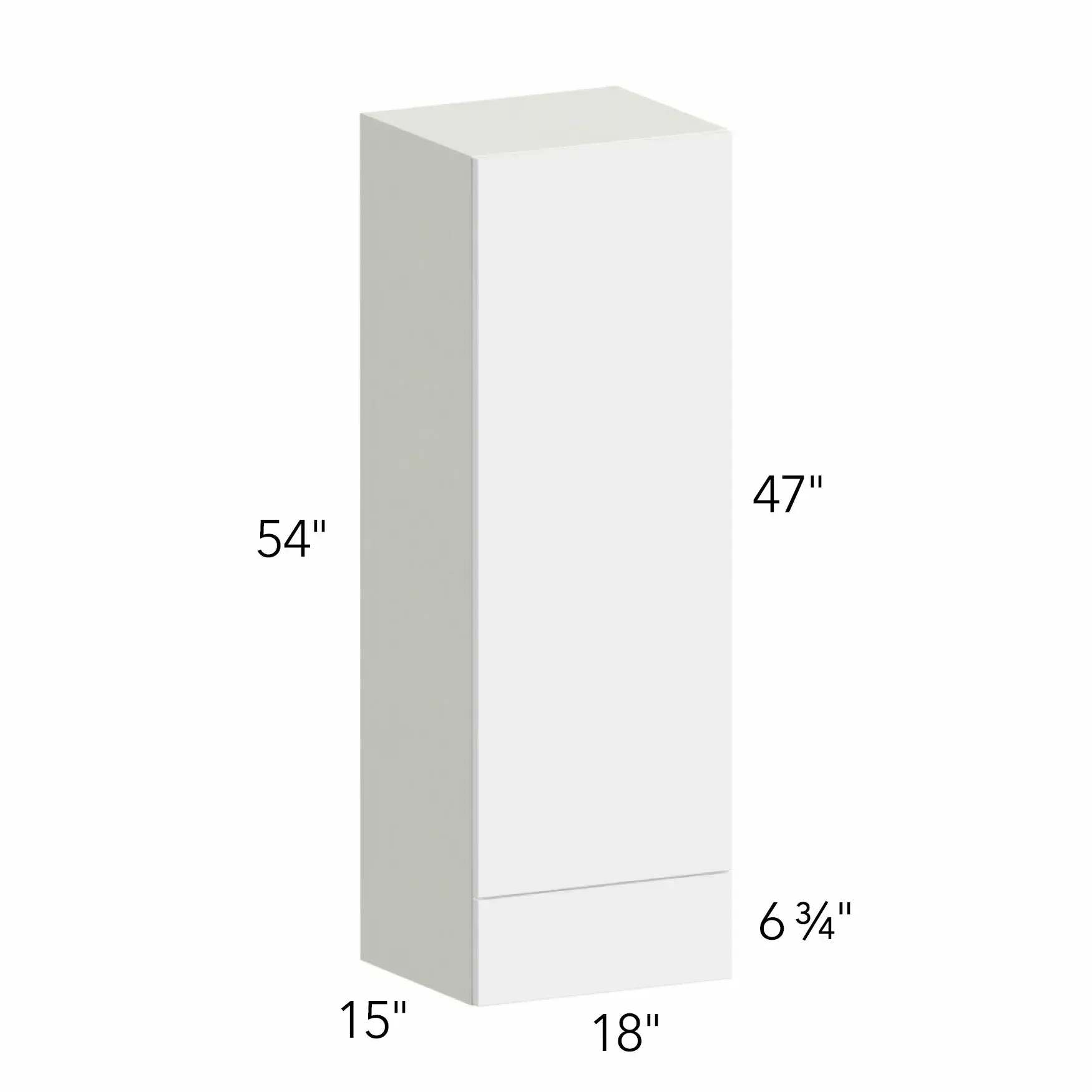 Ovela® Tuscany Blanco 18"W x 54"H x 15"D Wall Cabinet with Drawers (WD1854)