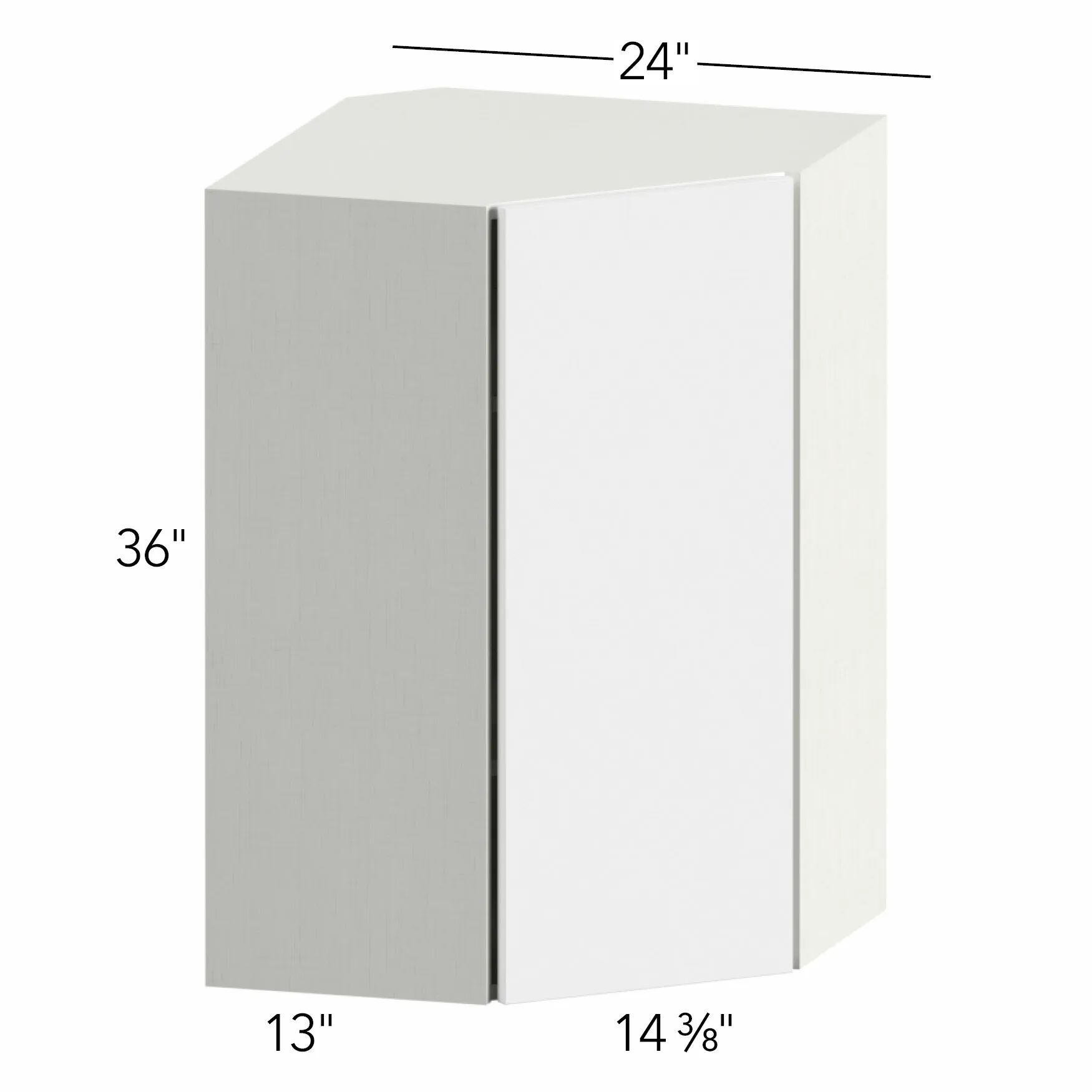 Illume® Tuscany Blanco 24"W x 36"H x 24"D Diagonal Corner Wall Cabinet (WDC2436)
