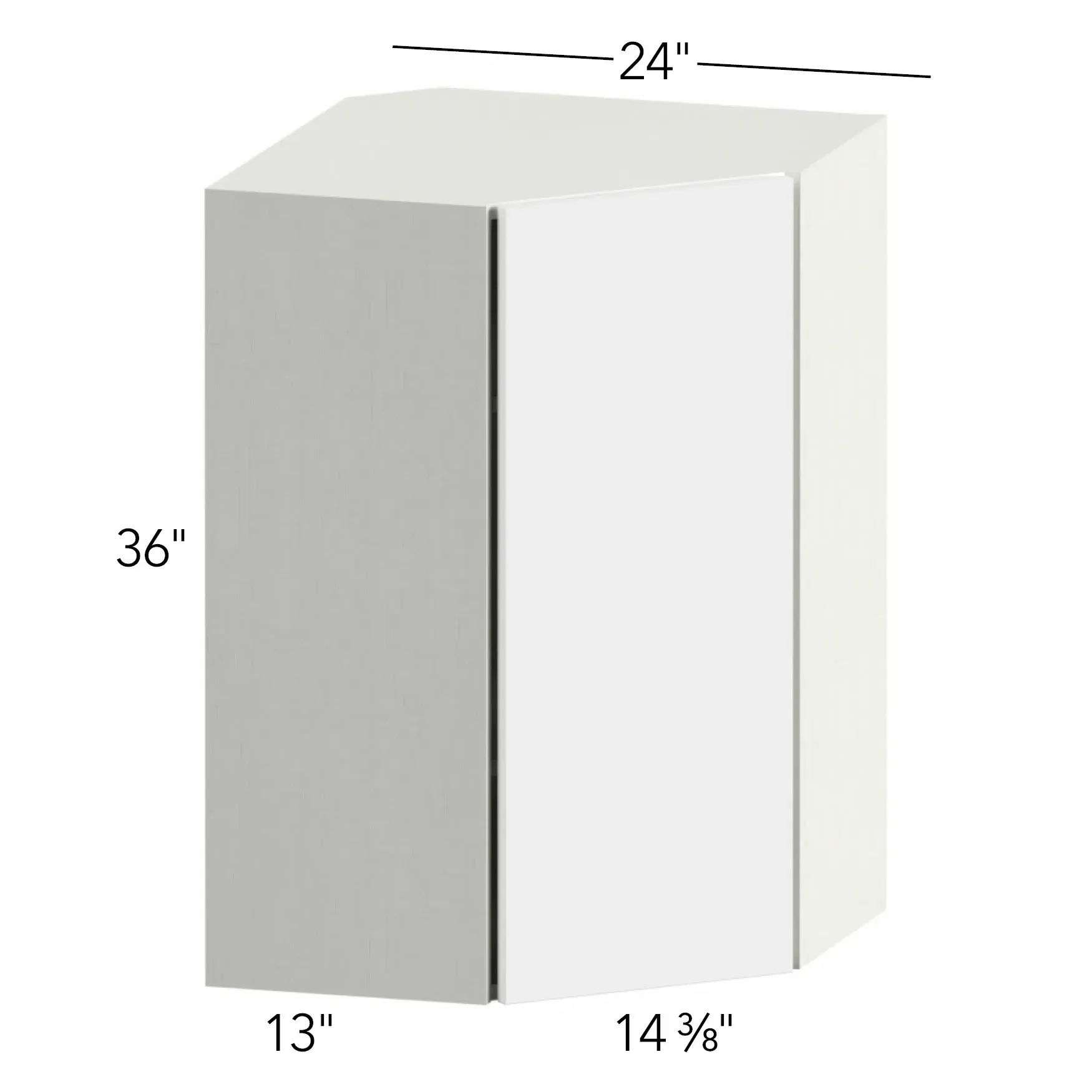 Illume® Tuscany Blanco 24"W x 36"H x 24"D Diagonal Corner Wall Cabinet (WDC2436)