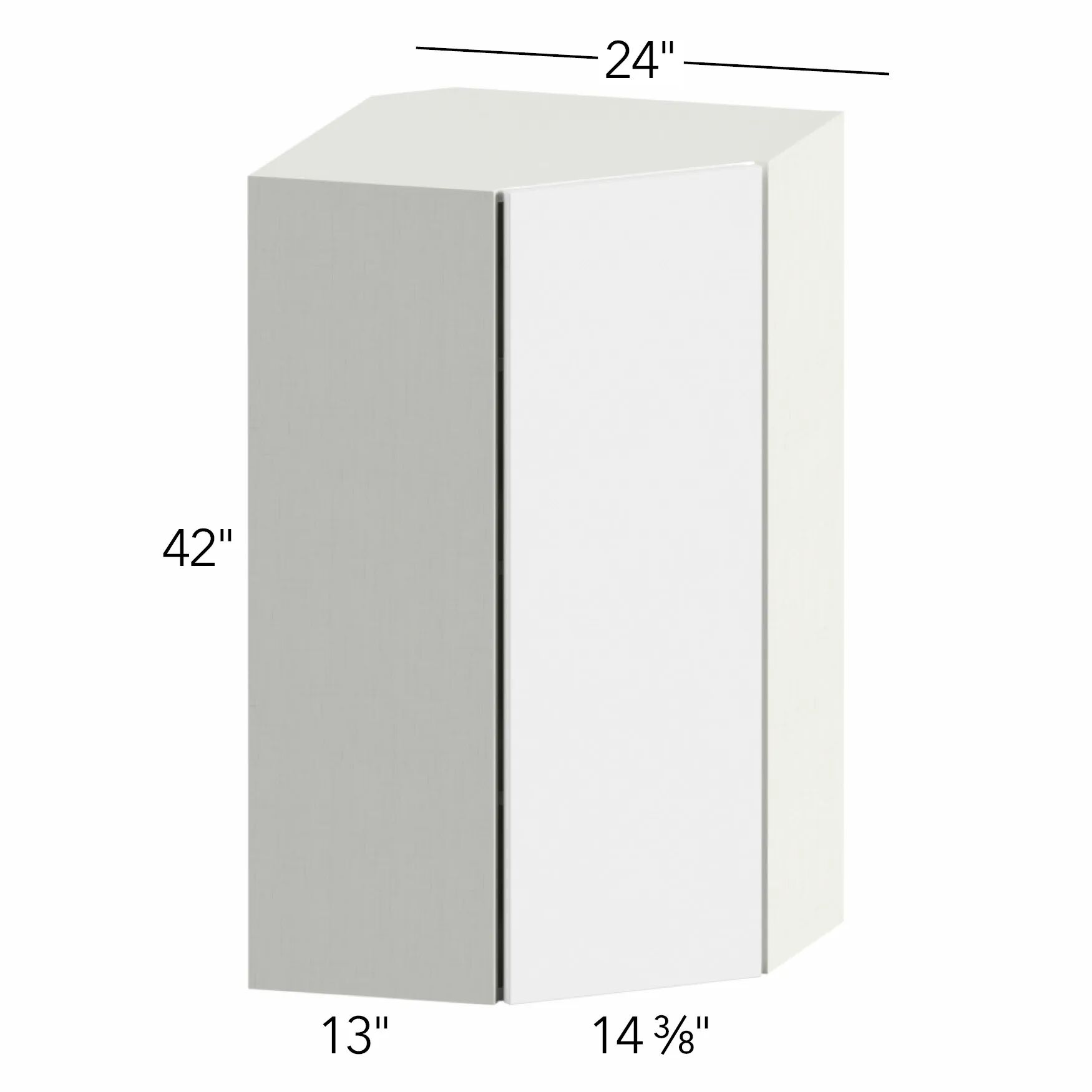 Ovela® Tuscany Blanco 24"W x 42"H x 24"D Diagonal Corner Wall Cabinet (WDC2442)