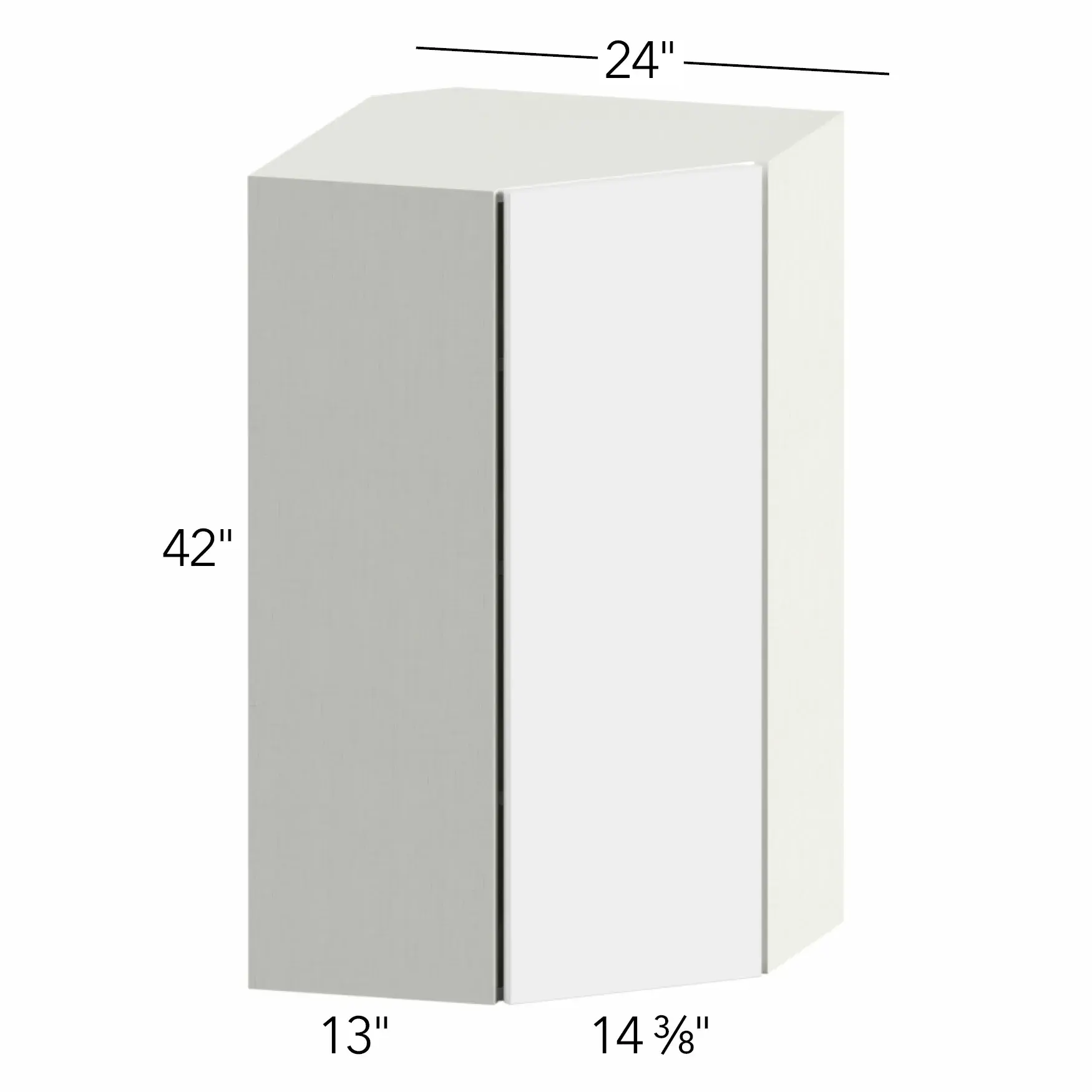 Ovela® Tuscany Blanco 24"W x 42"H x 24"D Diagonal Corner Wall Cabinet (WDC2442)
