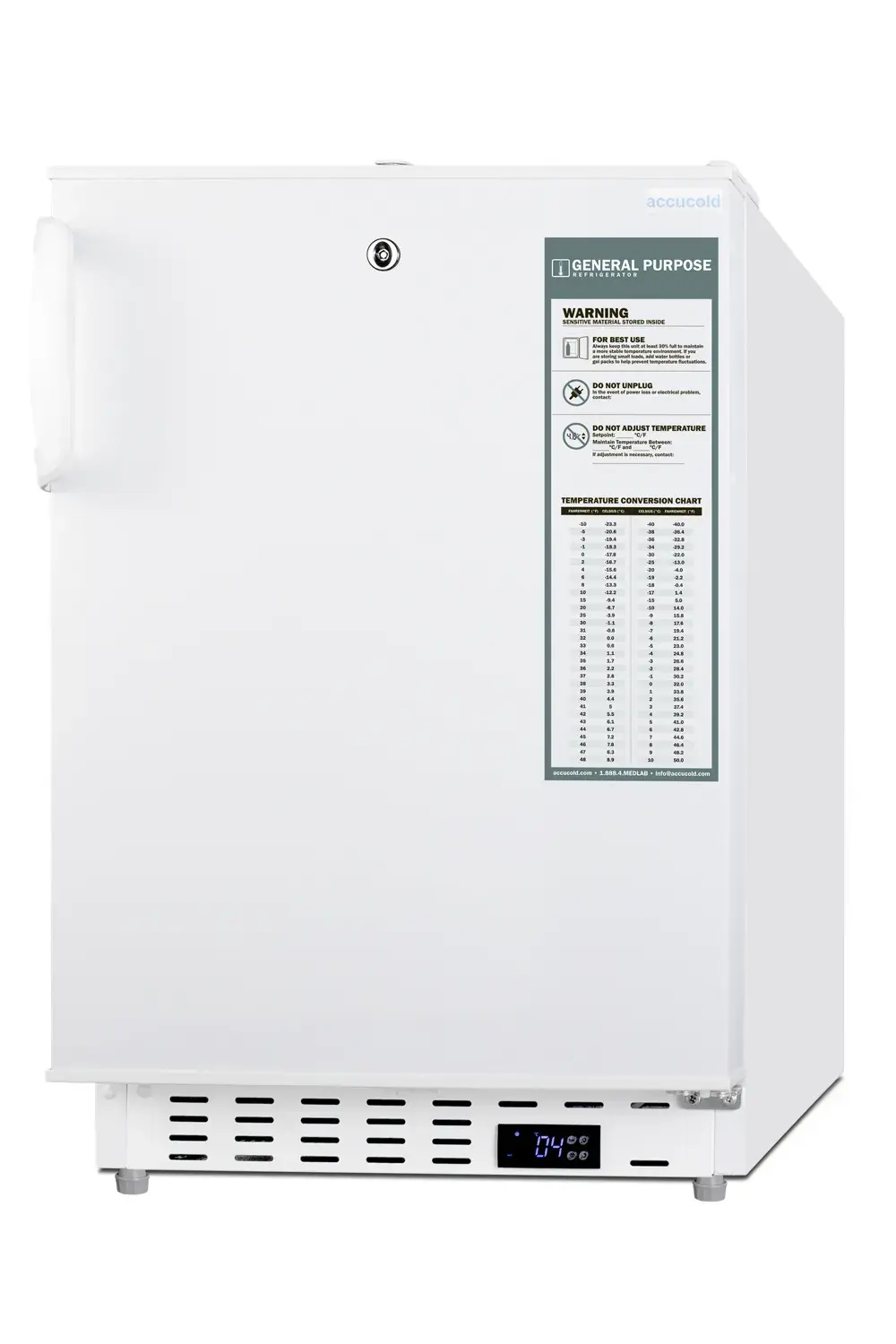 Summit ADA404REF 20" Wide Built-In Healthcare All-Refrigerator, ADA Compliant