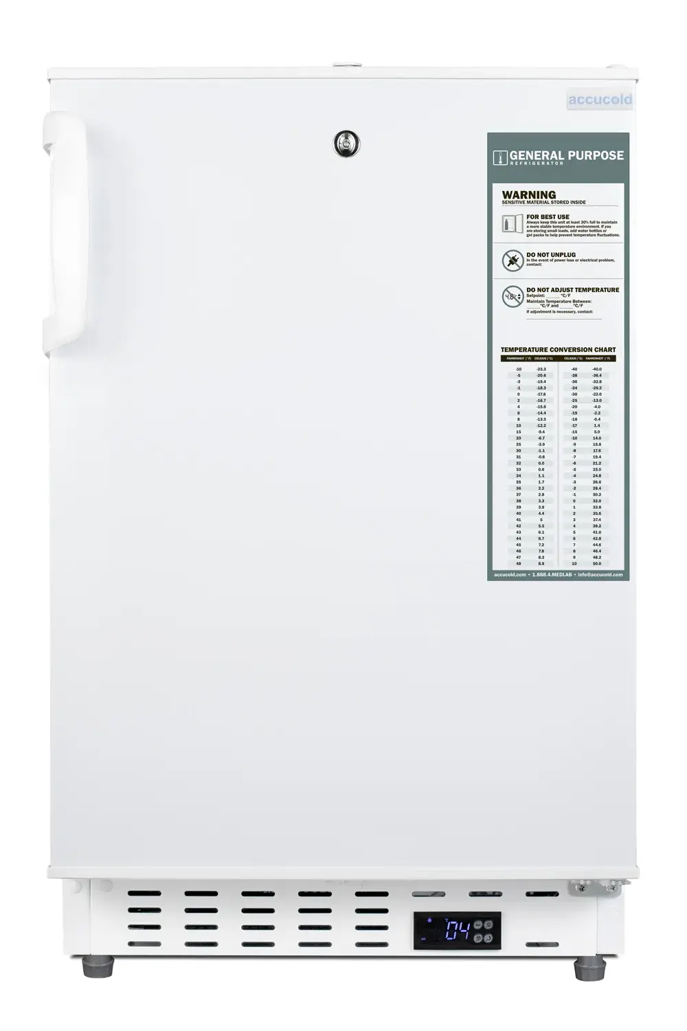 Summit ADA404REF 20" Wide Built-In Healthcare All-Refrigerator, ADA Compliant
