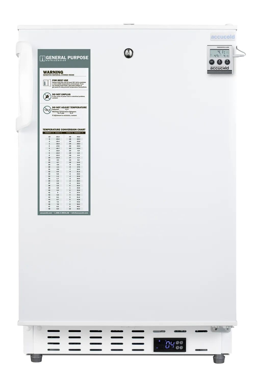 Summit ADA404REFAL 20" Wide Built-In Healthcare All-Refrigerator, ADA Compliant