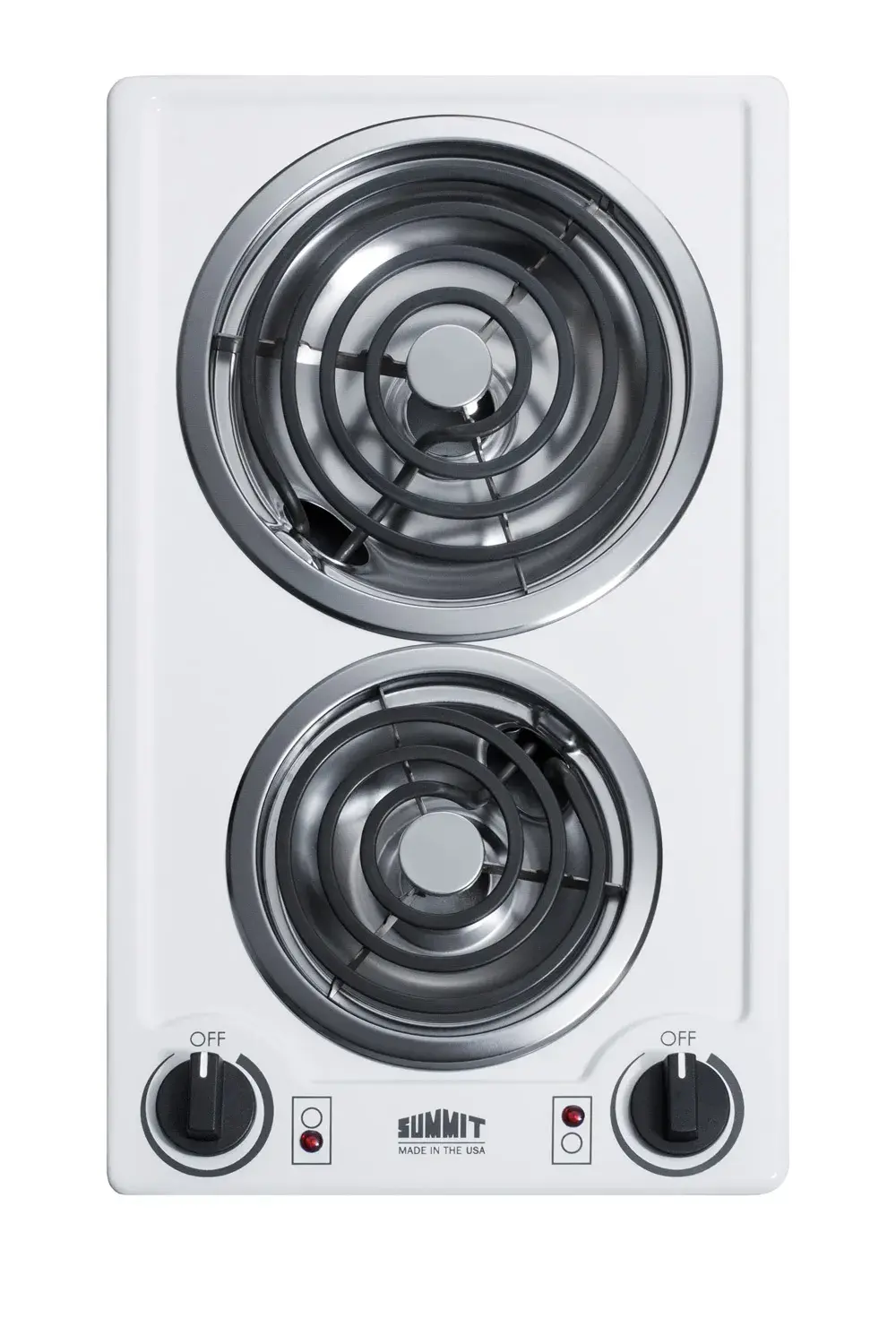 Summit CCE225WH 12" Wide 230V 2-Burner Coil Cooktop