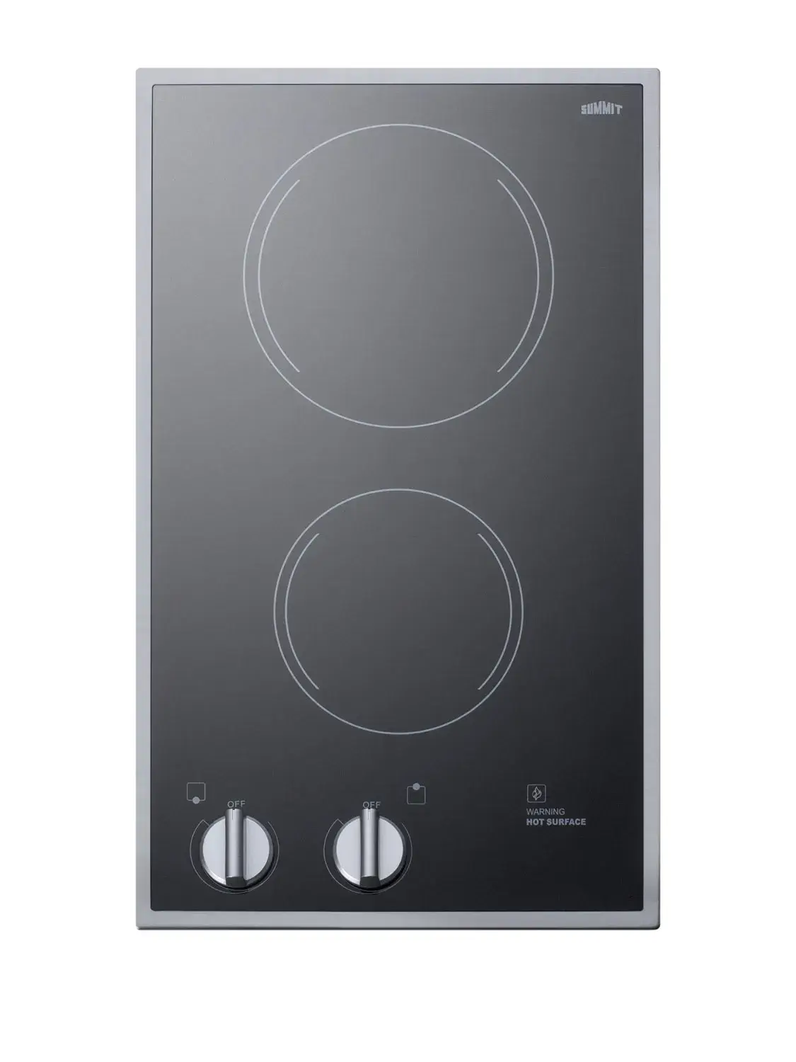 Summit CR2B12ST 12" Wide 115V 2-Burner Radiant Cooktop