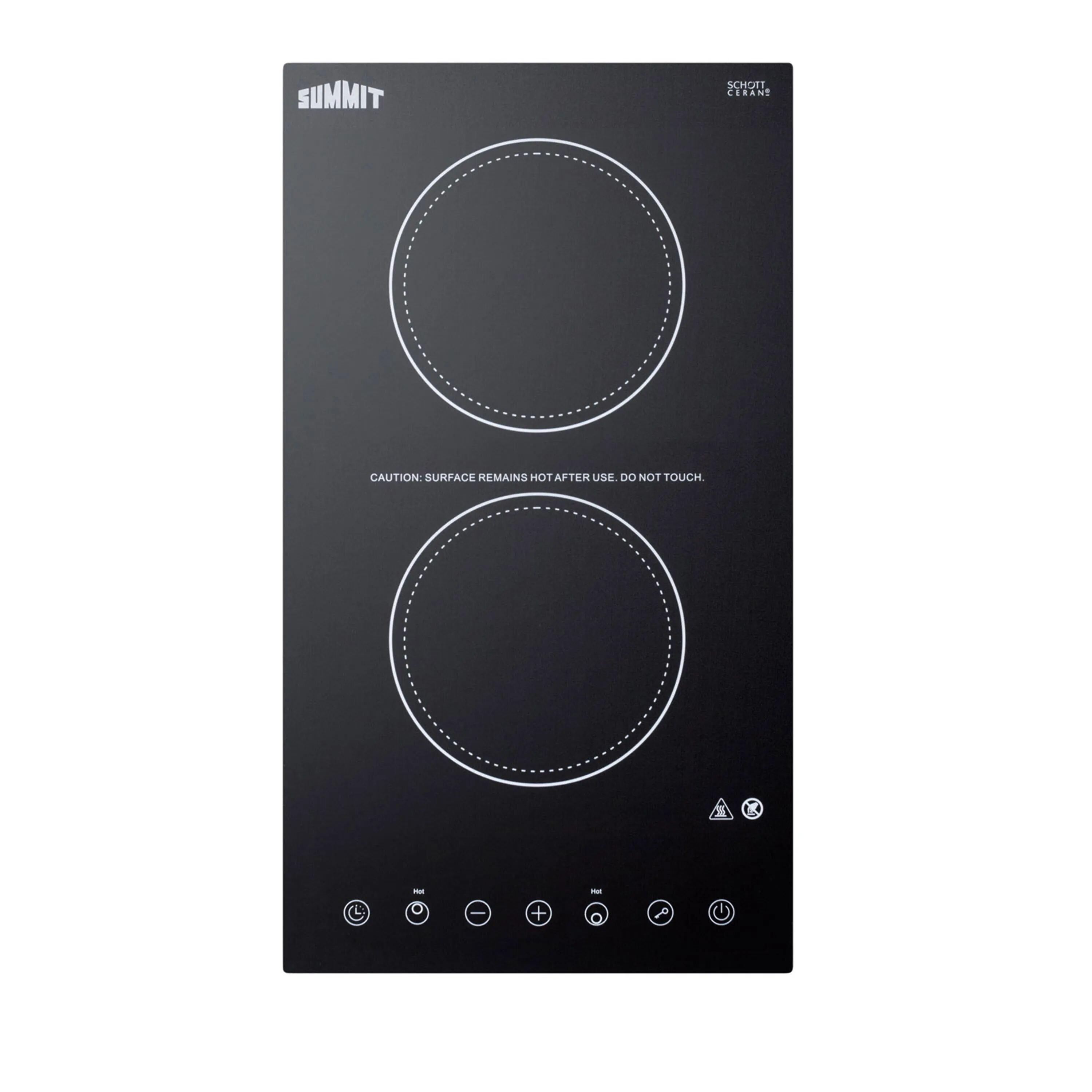 Summit CR2B15T1B 12" Wide 115V 2-Burner Radiant Cooktop