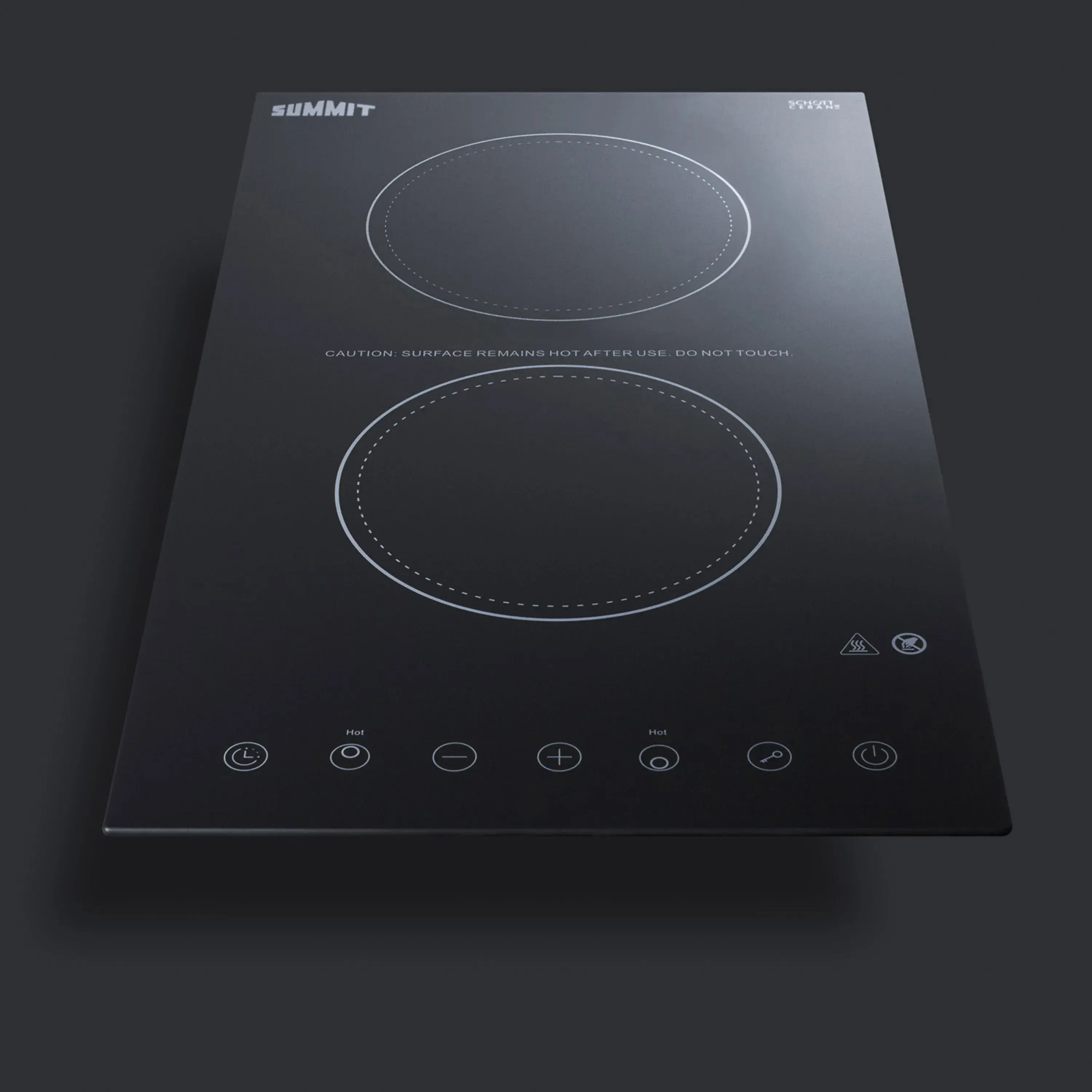 Summit CR2B15T1B 12" Wide 115V 2-Burner Radiant Cooktop