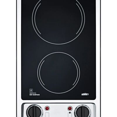 Summit CR2B120 12" Wide 115V 2-Burner Radiant Cooktop