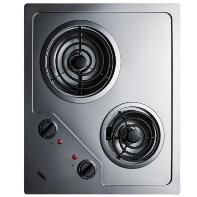 Summit CR2B224S 21" Wide 230V 2-Burner Coil Cooktop