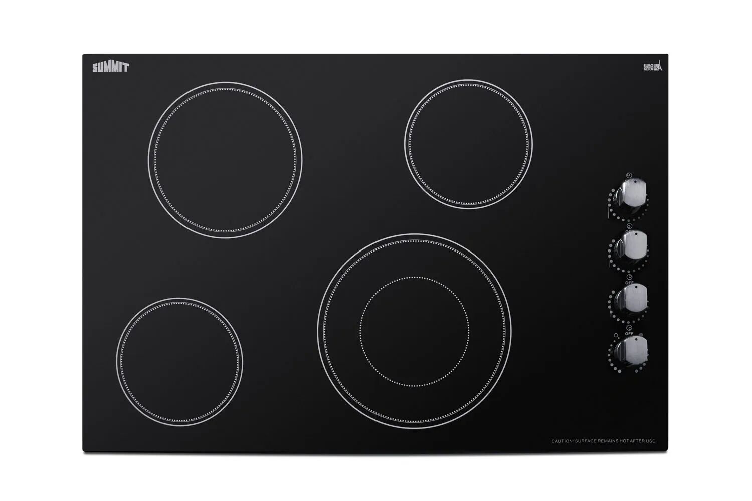 Summit CR4B30MB 30" Wide 208-240V 4-Burner Radiant Cooktop