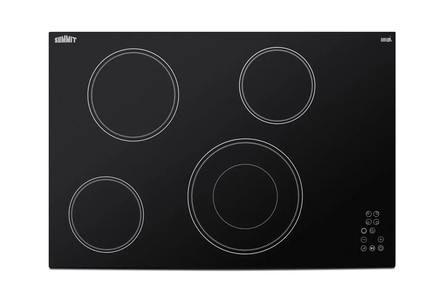 Summit CR4B30T11B 30" Wide 208-240V 4-Burner Radiant Cooktop