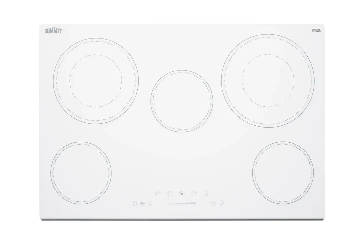 Summit CR5B30T8W 30" Wide 208-240V 5-Burner Radiant Cooktop