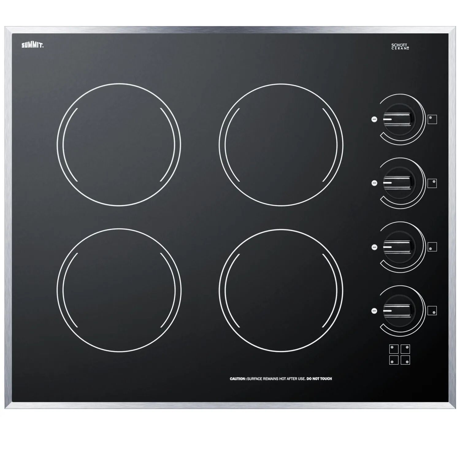 Summit CR424BL 24" Wide 230V 4-Burner Radiant Cooktop