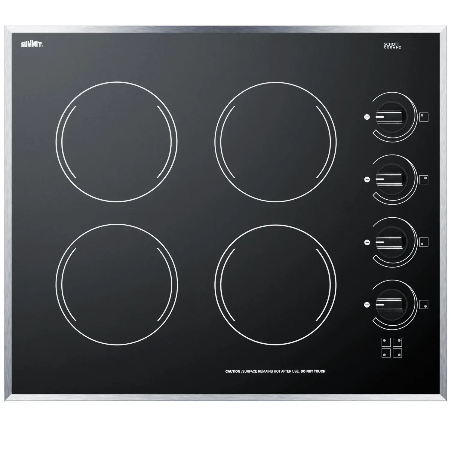 Summit CR424BL 24" Wide 230V 4-Burner Radiant Cooktop