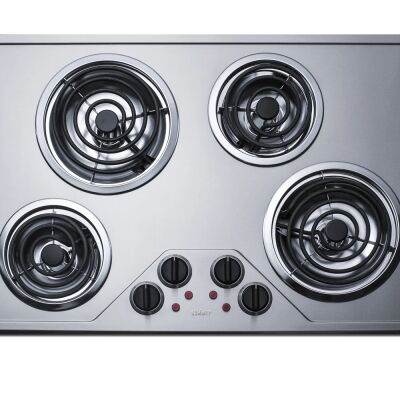 Summit CR431SS 30" Wide 230V 4-Burner Coil Cooktop