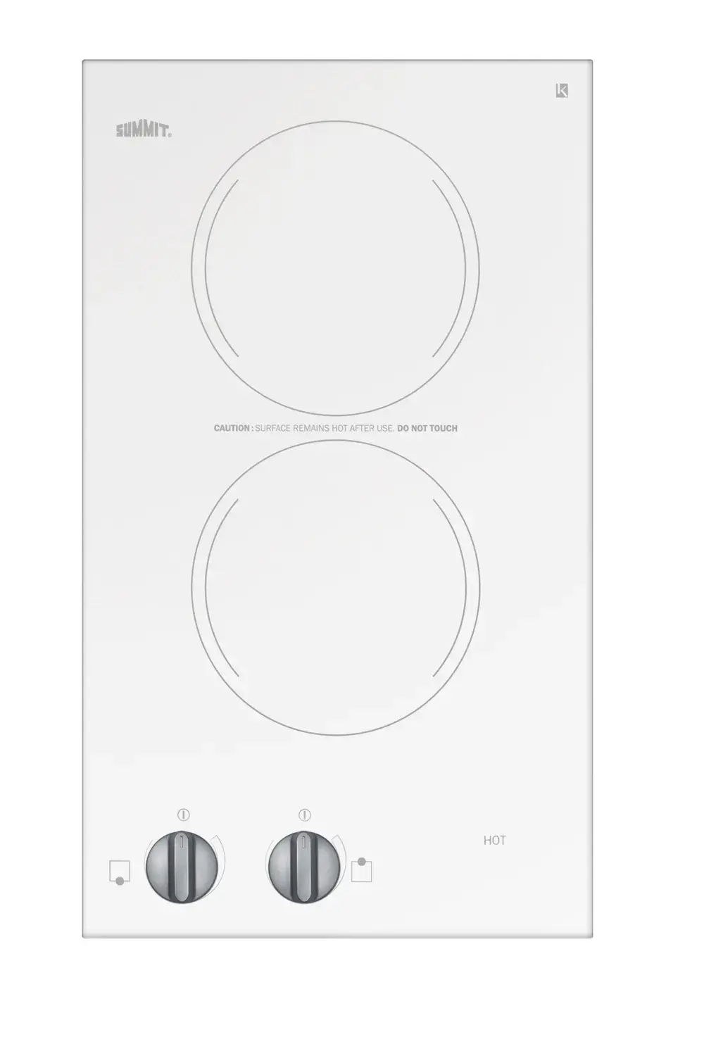 Summit CR2220WHE 12" Wide 220-240V 2-Burner Radiant Cooktop
