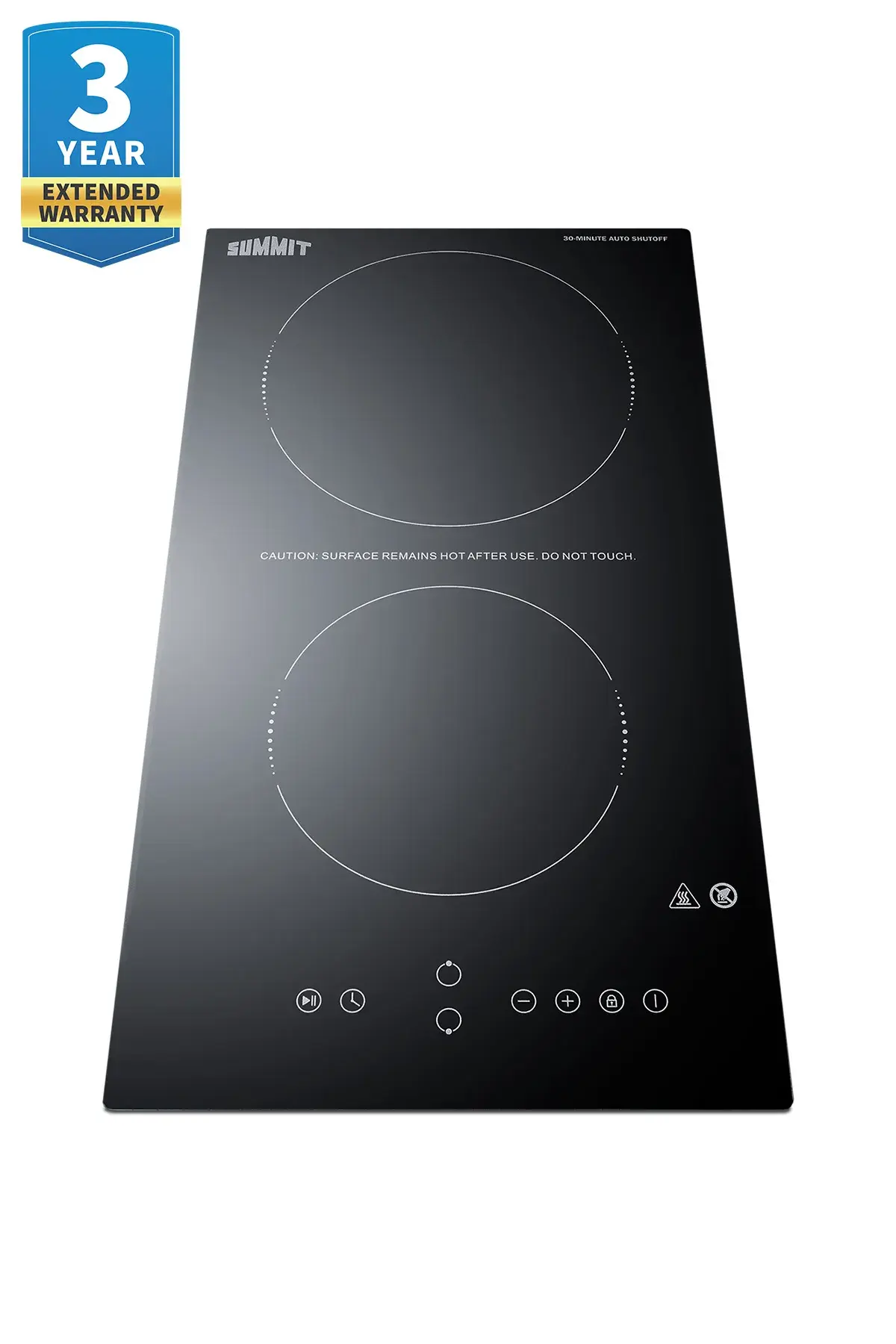 Summit CRH2BT30230 12" Wide 230V 2-Burner Radiant Cooktop With Safety Shutoff