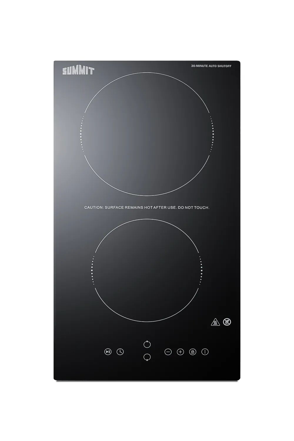 Summit CRH2BT30230 12" Wide 230V 2-Burner Radiant Cooktop With Safety Shutoff