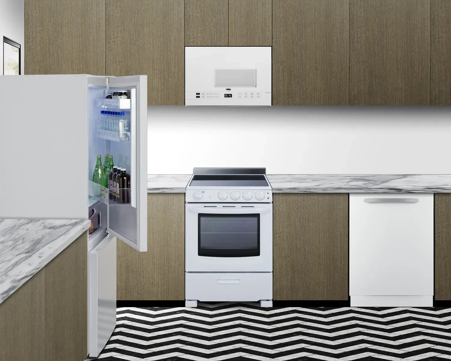 Summit FFBF151WIM 28" Wide Bottom Mount Refrigerator-Freezer with Icemaker