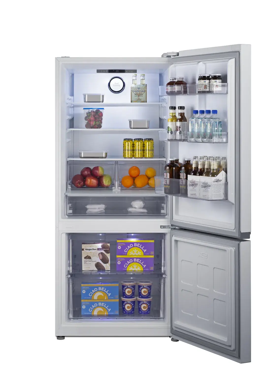 Summit FFBF172W 30" Wide Bottom-Mount Refrigerator-Freezer, Counter Depth