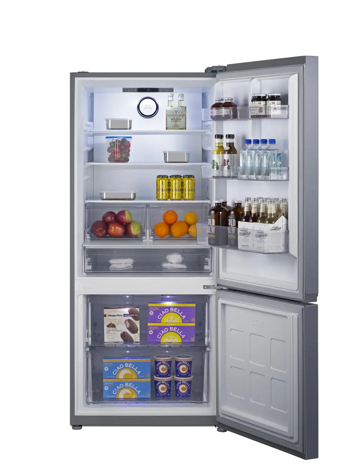 Summit FFBF173SS 30" Wide Bottom-Mount Refrigerator-Freezer, Counter Depth