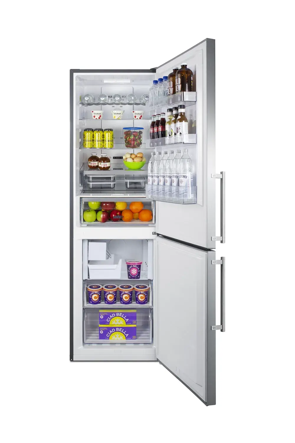 Summit FFBF249SS2IM 24" Wide Bottom Freezer Refrigerator with Icemaker