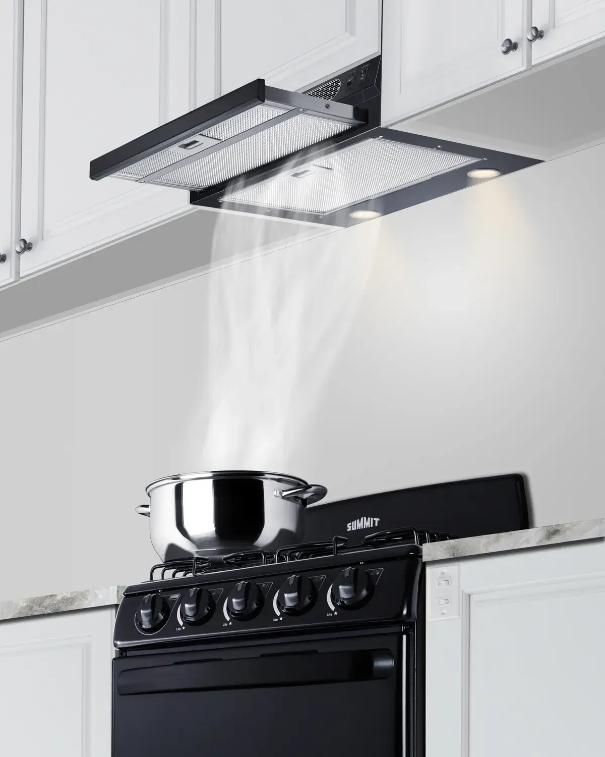 Summit HRTX24BADA 24" Under Cabinet Ductless Retractable Range Hood, ADA Compliant