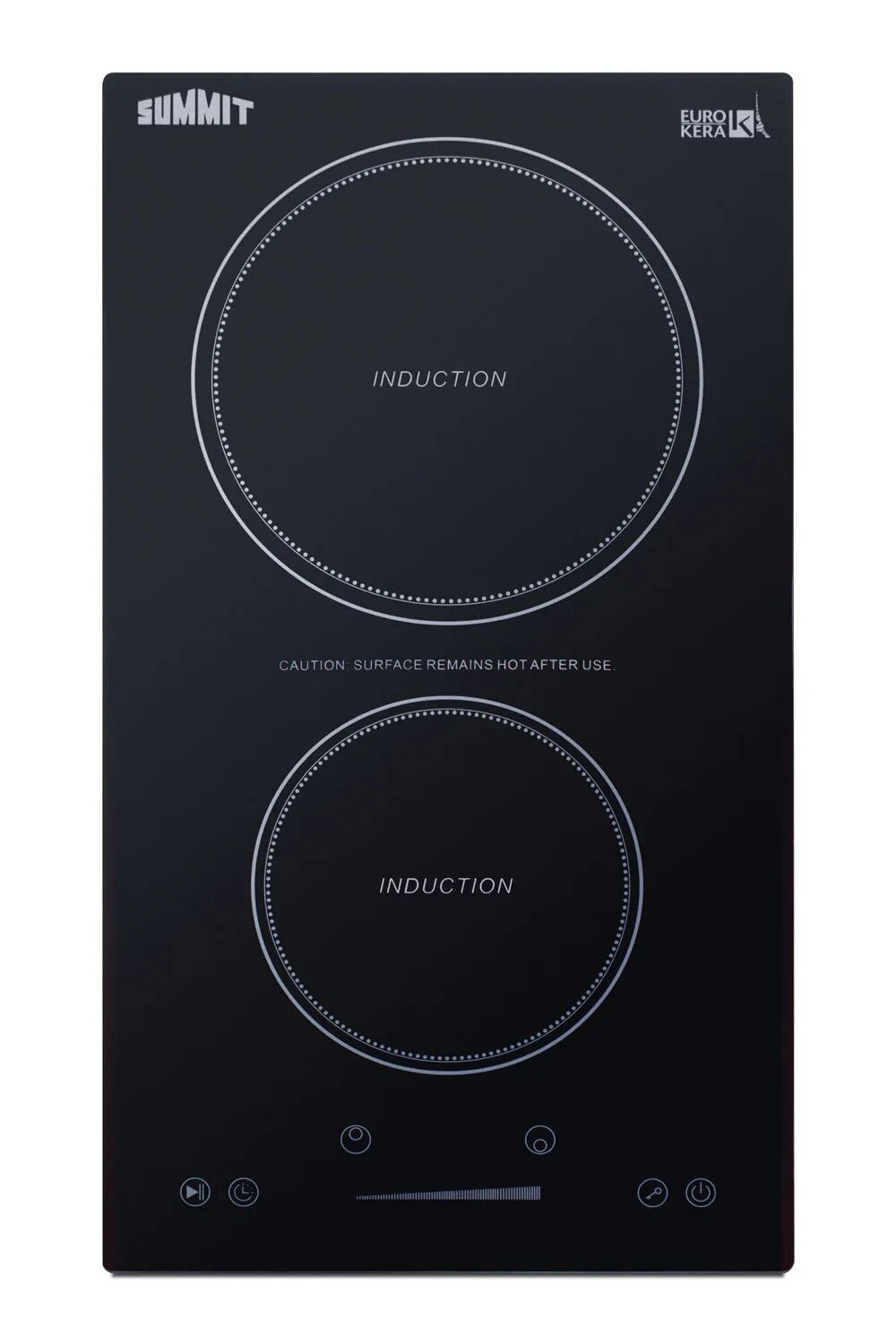 Summit SINC2B115 12" Wide 115V 2-Zone Induction Cooktop, Cord Included
