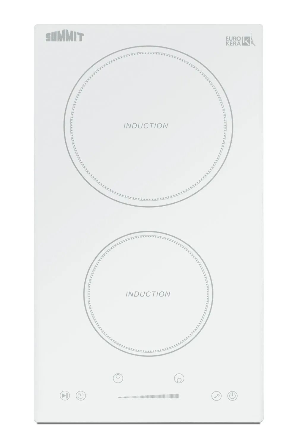 Summit SINC2B231W 12" Wide 208-240V 2-Zone Induction Cooktop