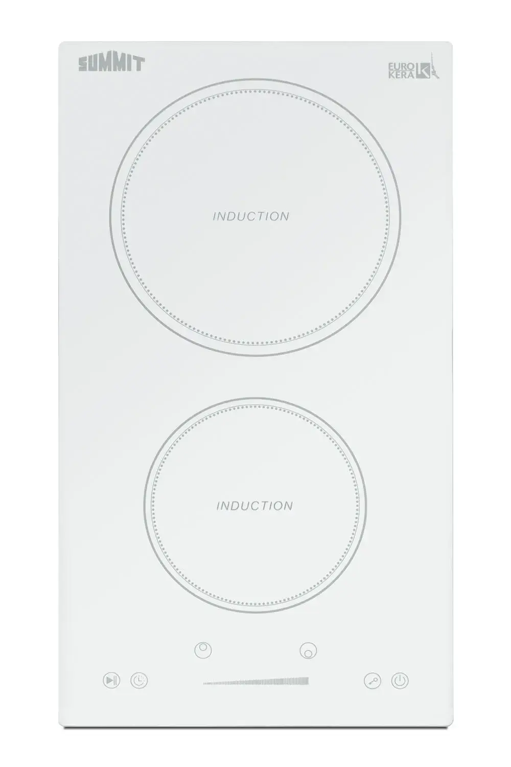 Summit SINC2B231W 12" Wide 208-240V 2-Zone Induction Cooktop