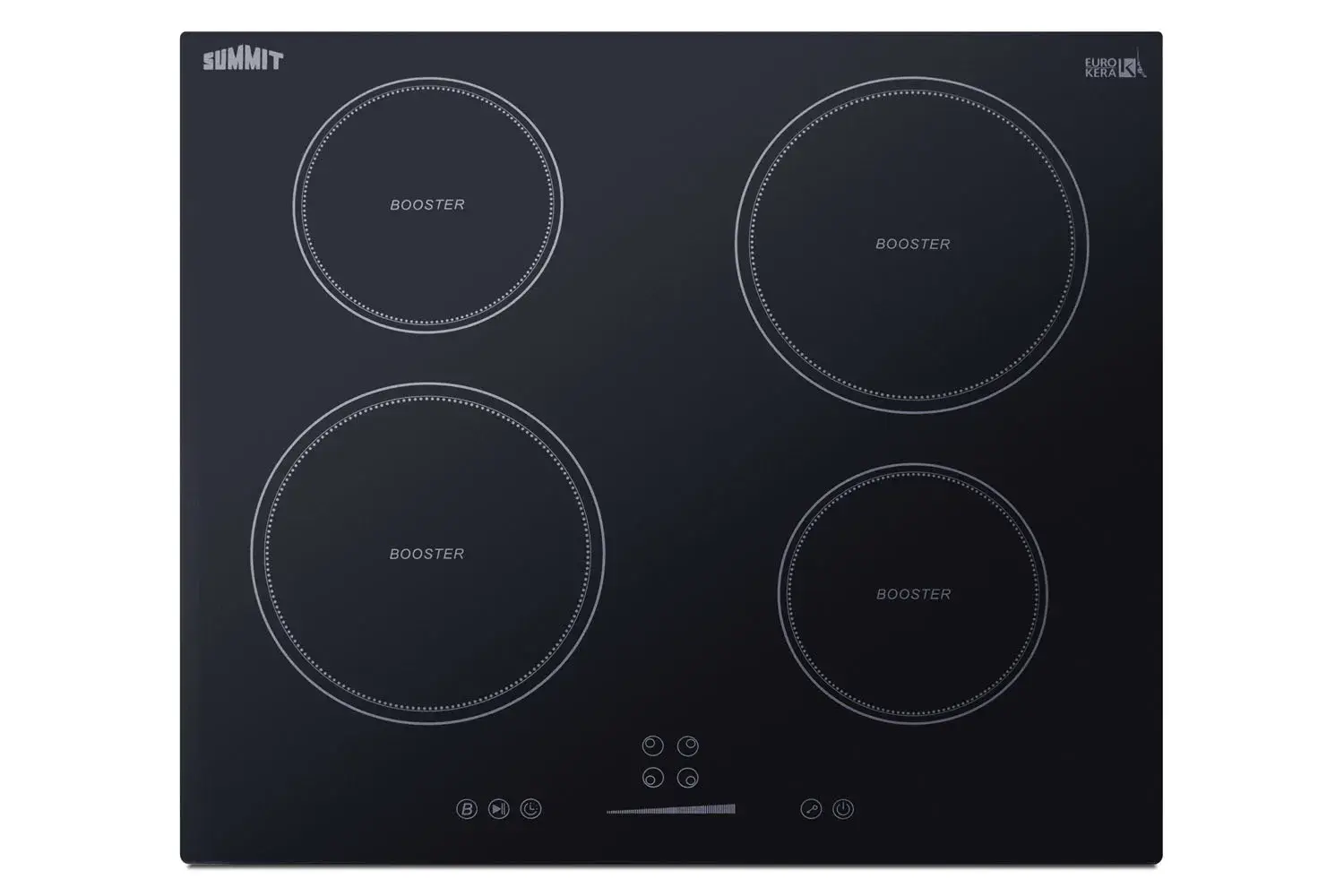 Summit SINC4B241B 24" Wide 208-240V 4-Zone Induction Cooktop