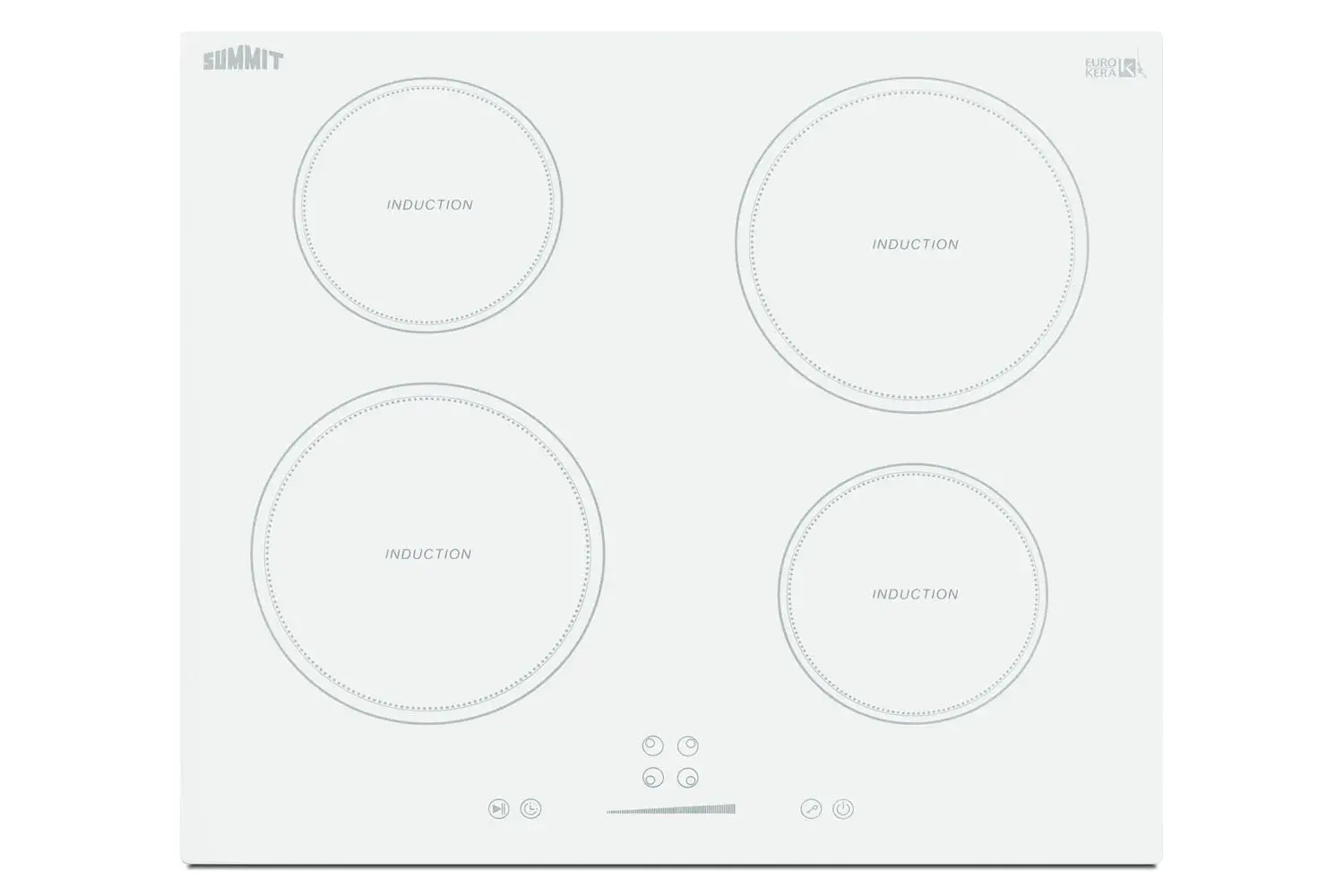 Summit SINC4B242W 24" Wide 208-240V 4-Zone Induction Cooktop