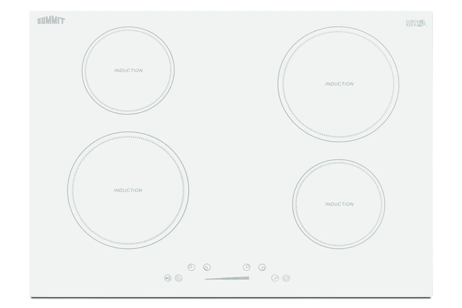 Summit SINC4B302W 30" Wide 208-240V 4-Zone Induction Cooktop