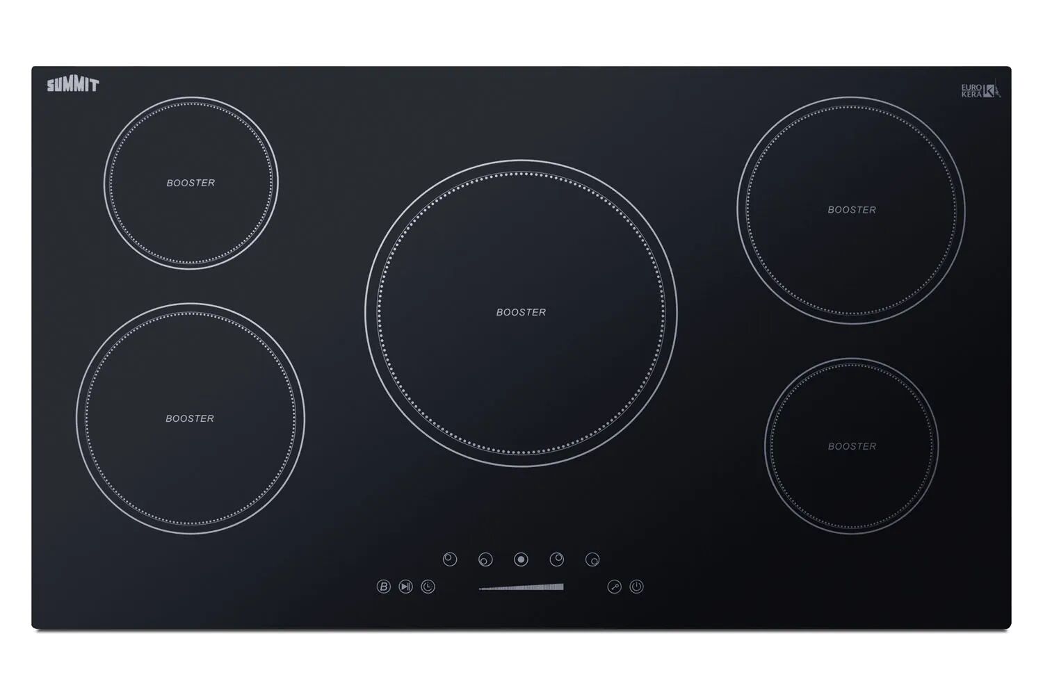 Summit SINC5B36B 36" Wide 208-240V 5-Zone Induction Cooktop
